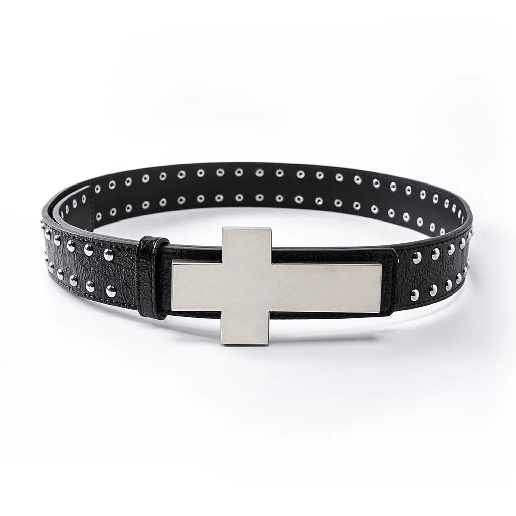 ╋ Cracked Leather Rivet Belt
