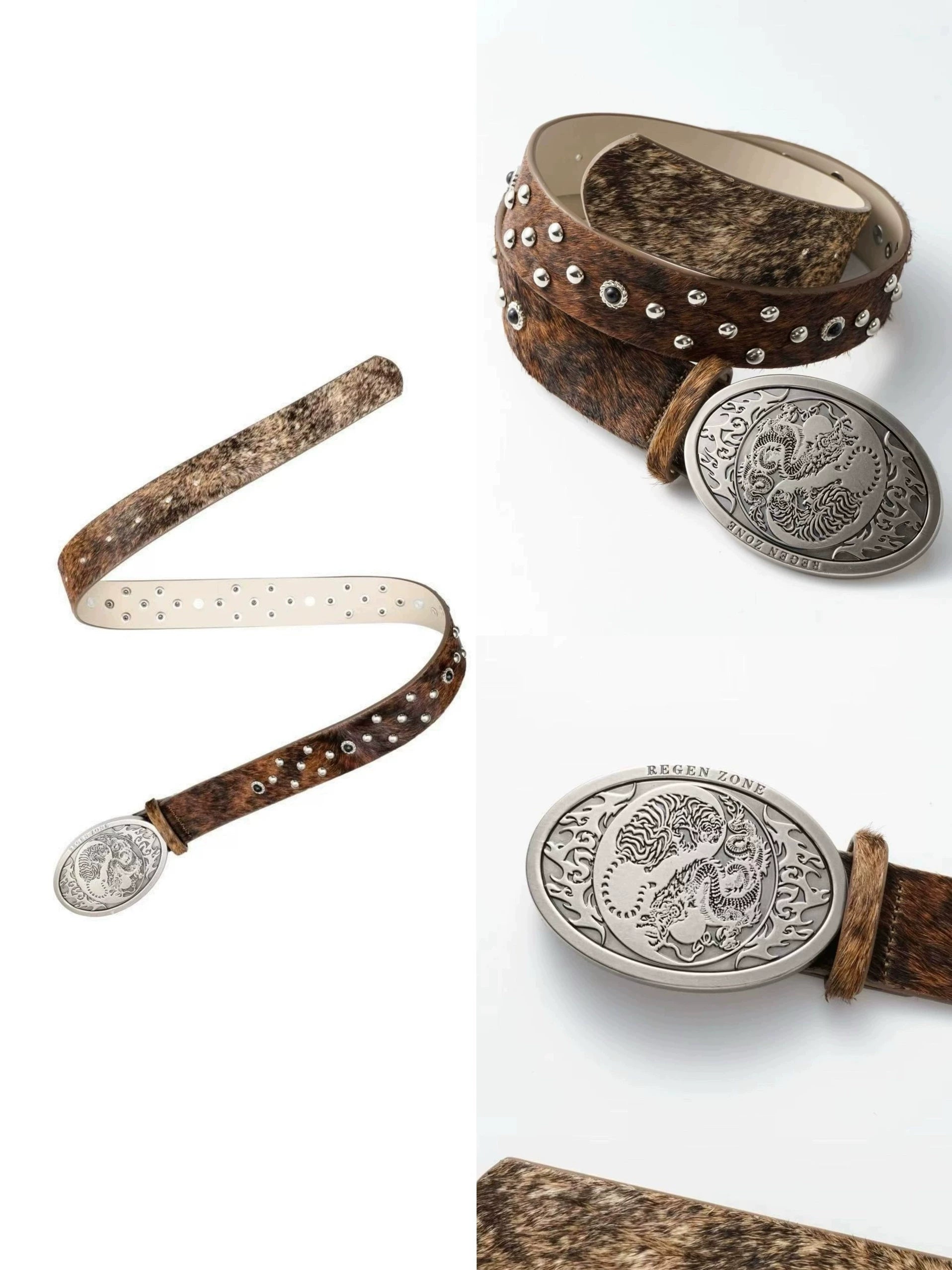 Dragon Tiger Leather Belt