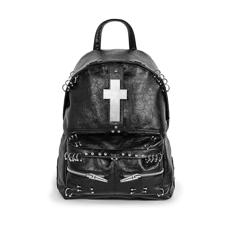 Crackle Pattern Perforated Hardware Backpack