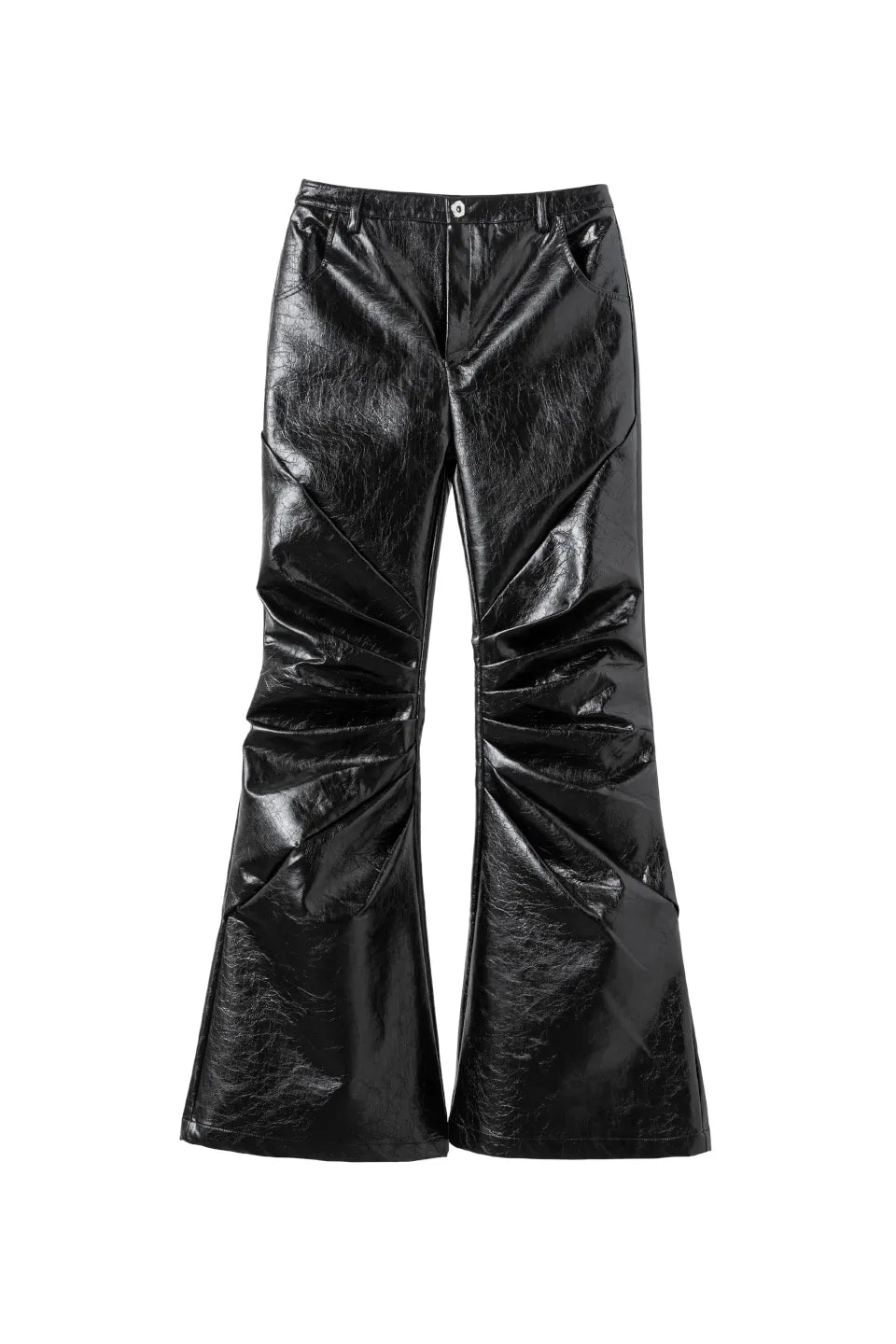 Radiant Pleat Leather Pants