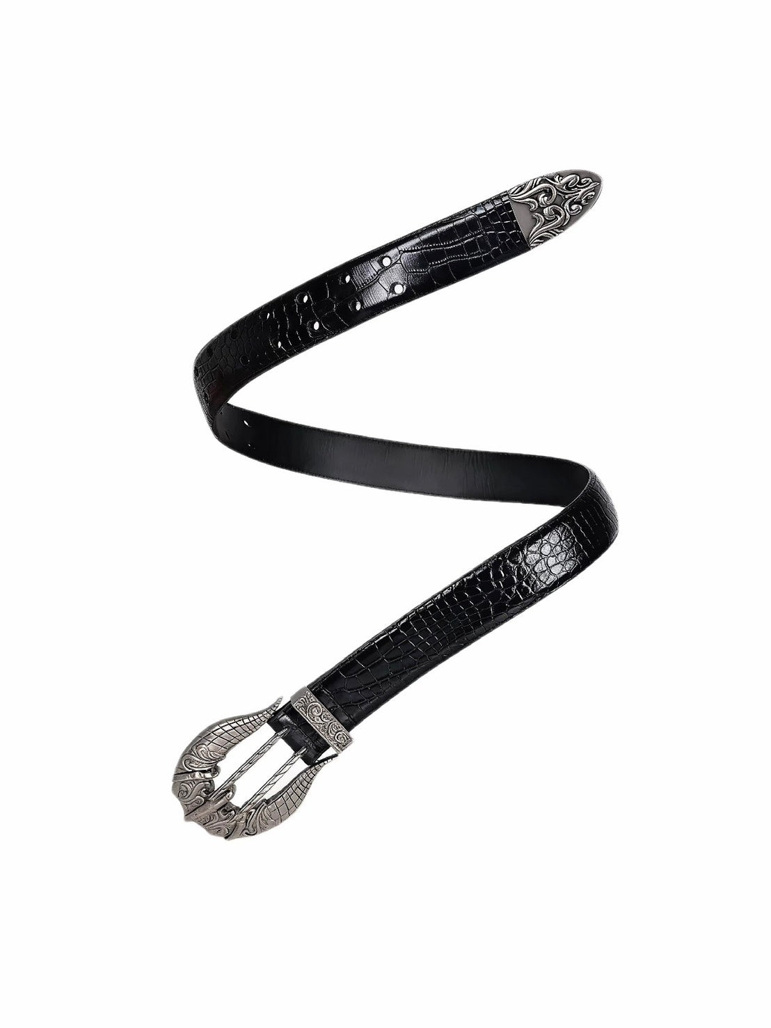 Bone Eagle Crocodile Leather Belt