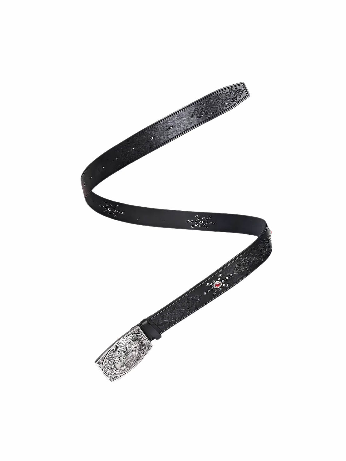 Gemstone Raptor Engraved Vine Leather Belt
