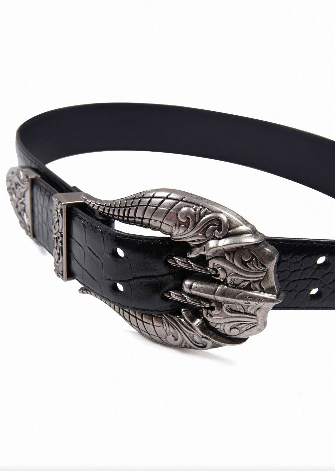 Bone Eagle Crocodile Leather Belt