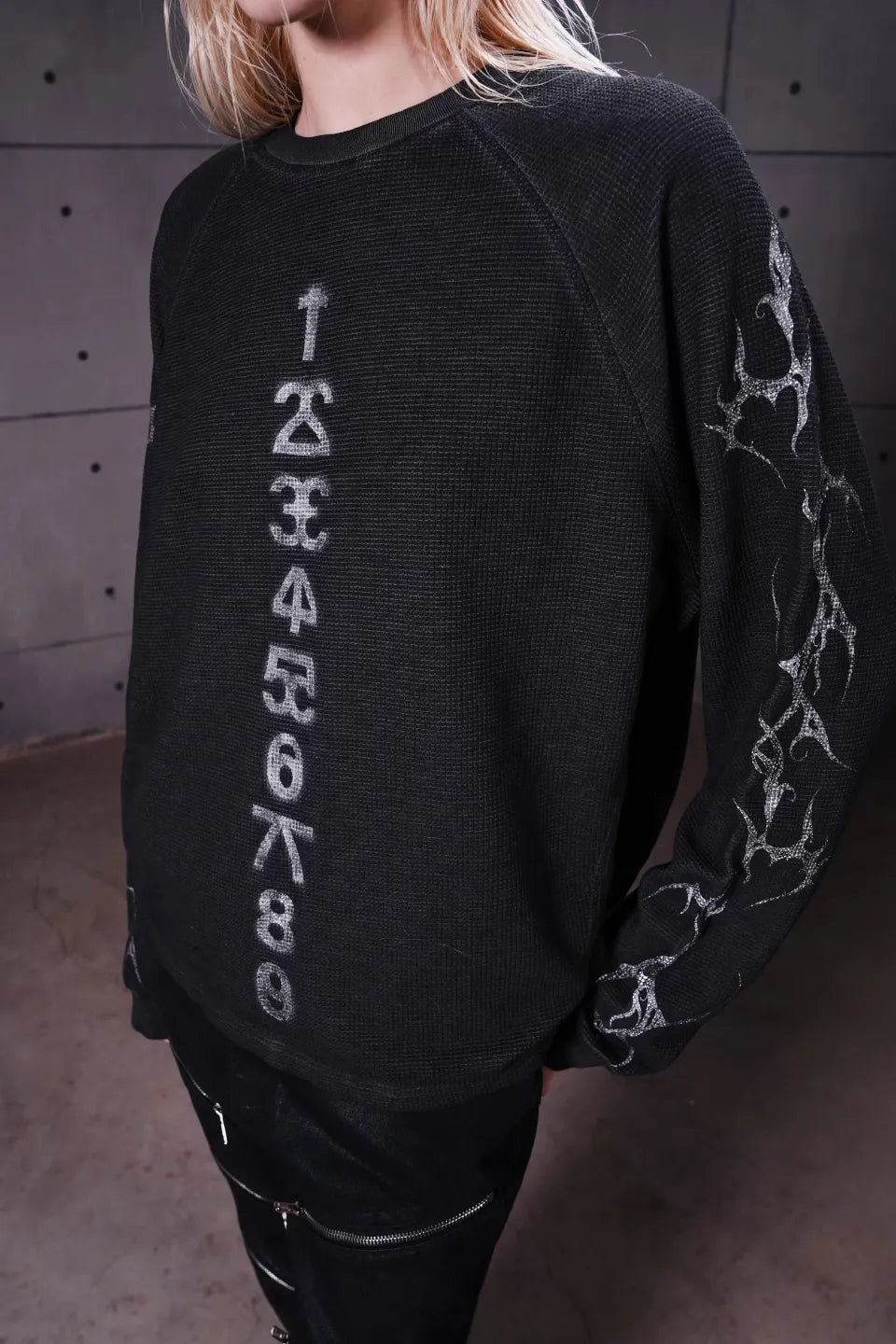 Sanskrit Number Waffle LS Tee