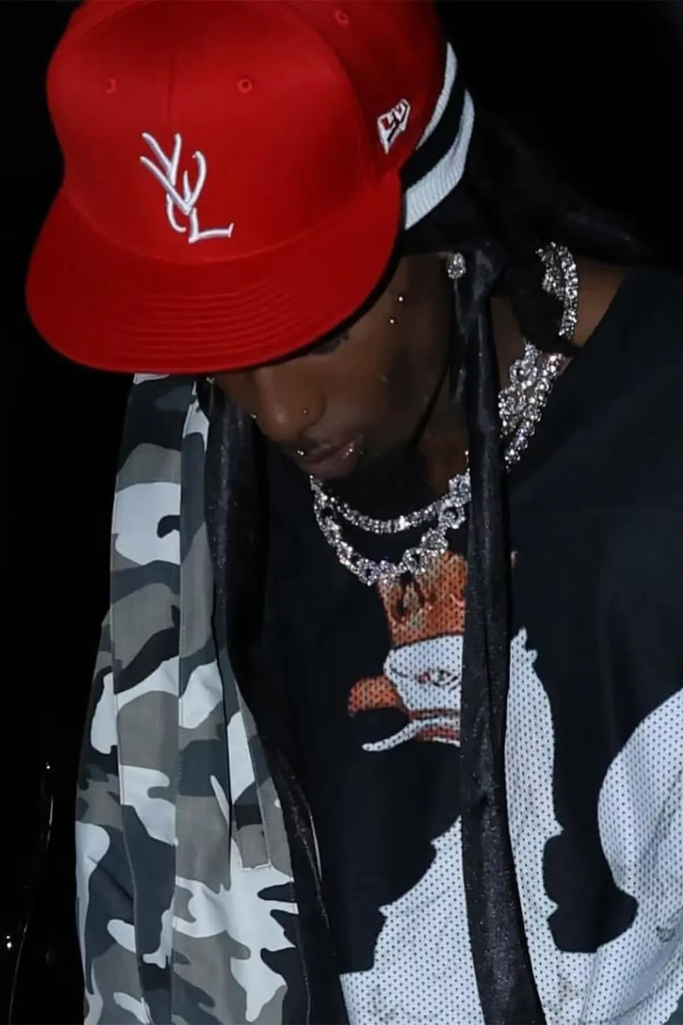 YVL Signature Logo Cap | WHITE ON NAVY