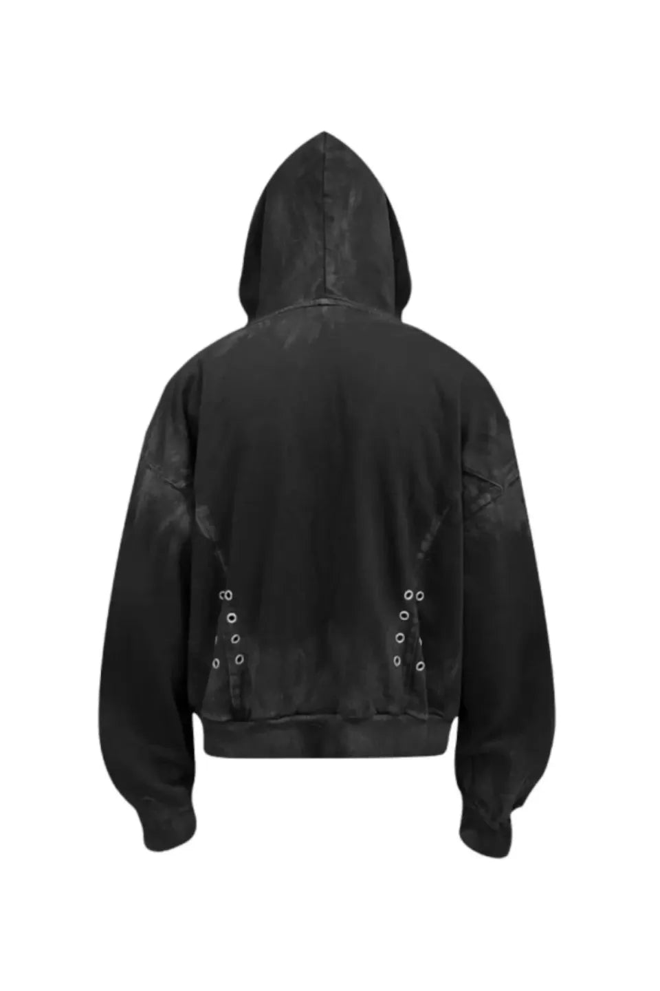 x FFF Dark Avant Garde Design Brushed Wax Zip Up Hoodie