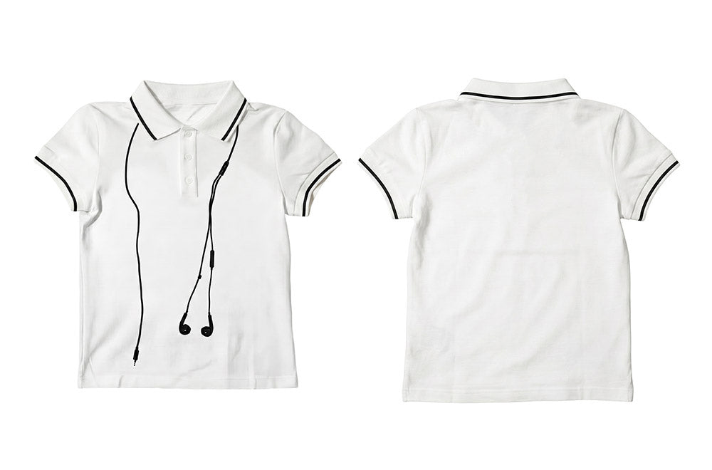 Unisex Earphone Graphic Cropped Polo