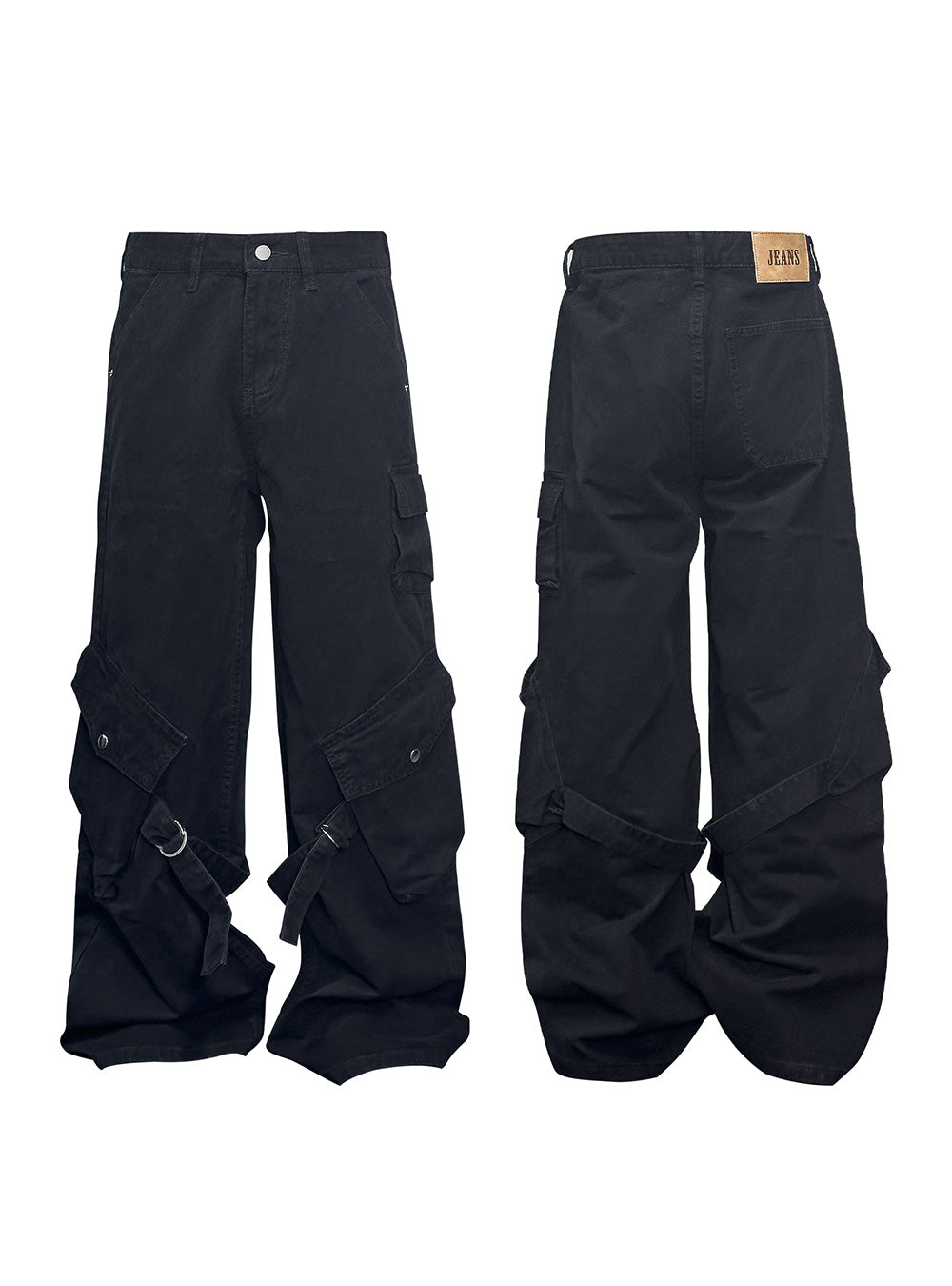 Black Strap Minimalist Workwear Pants
