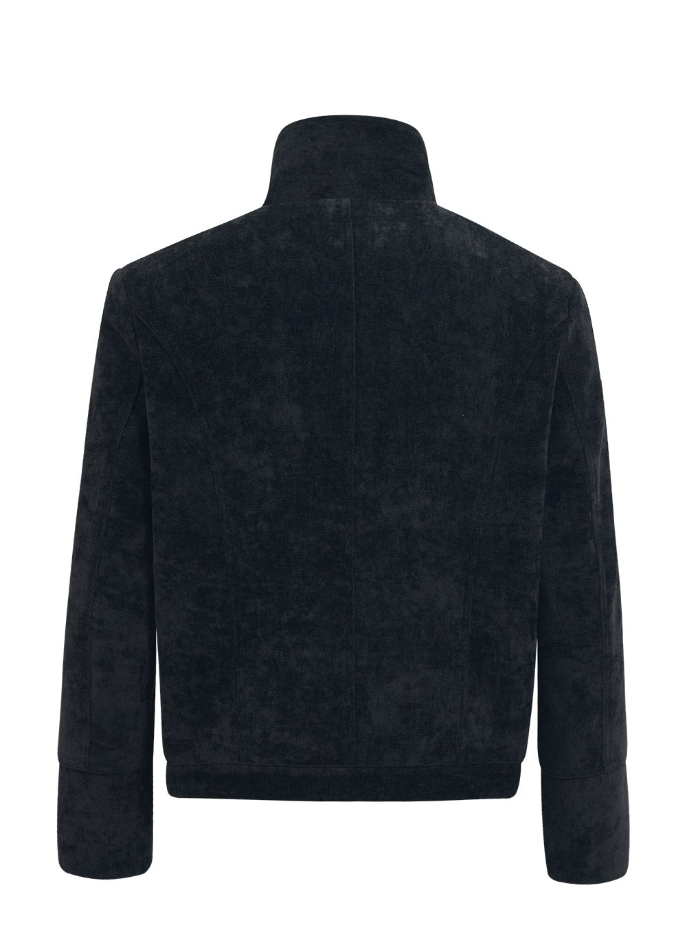 Asymmetric Velvet High-Neck Cropped Jacket