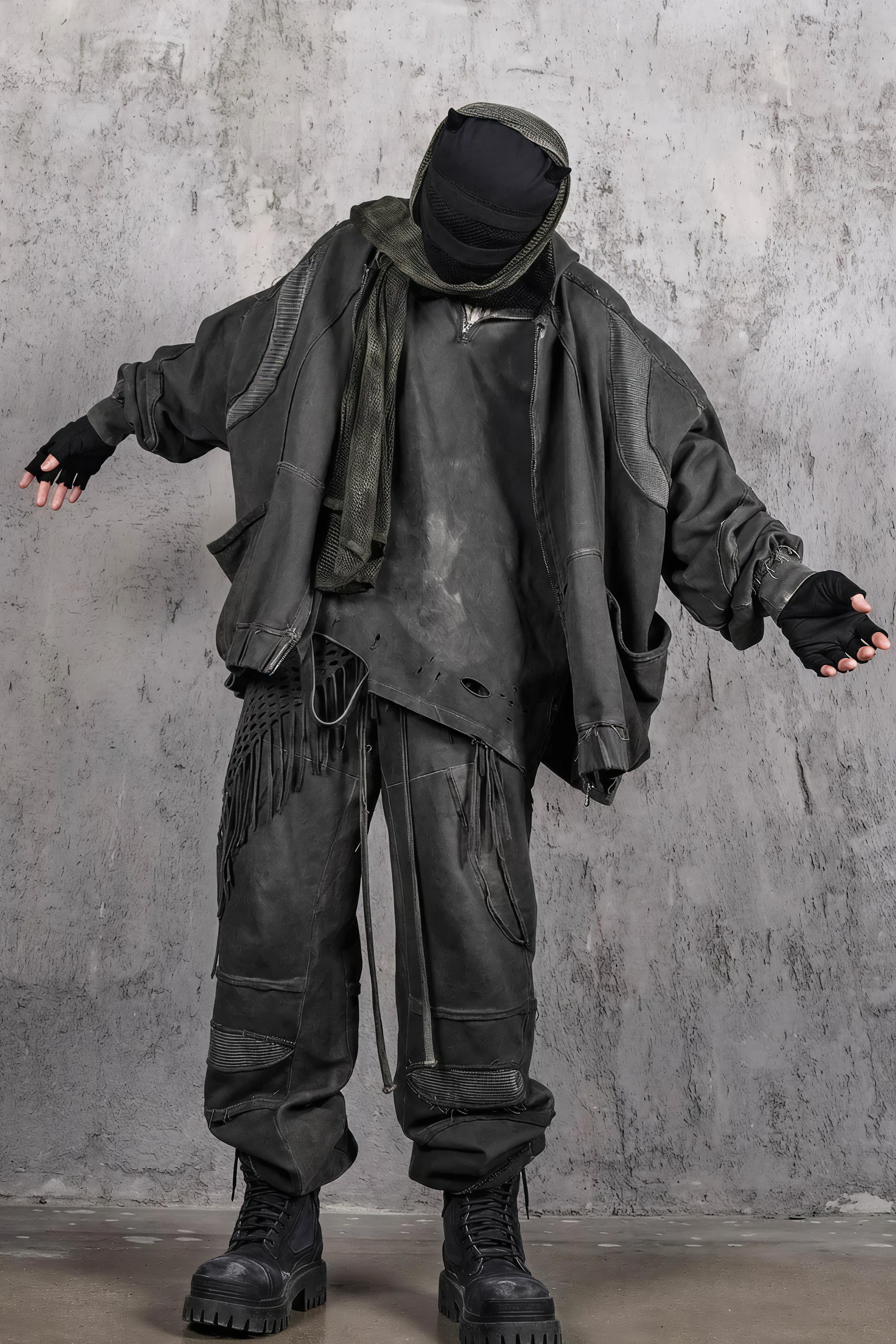 Distressed Demon Clad Deconstructed Pants