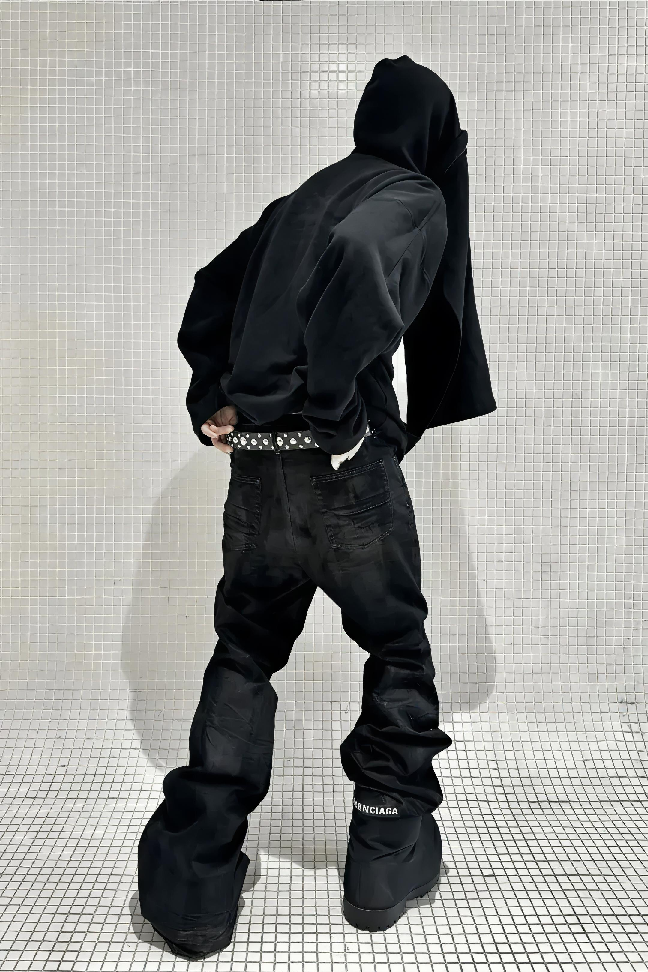 Gothic Metal Waxed Flare Jeans