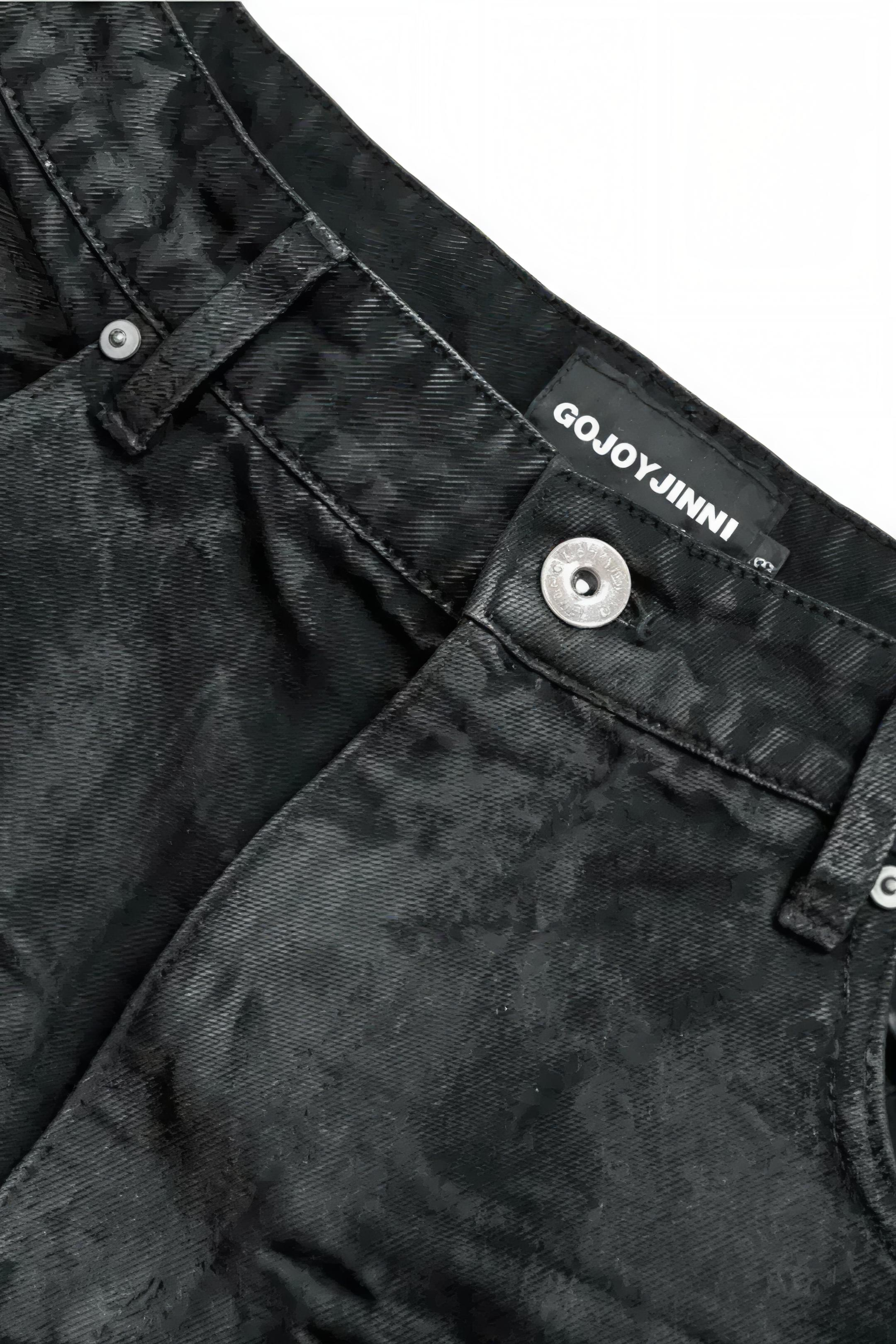 Gothic Metal Waxed Flare Jeans
