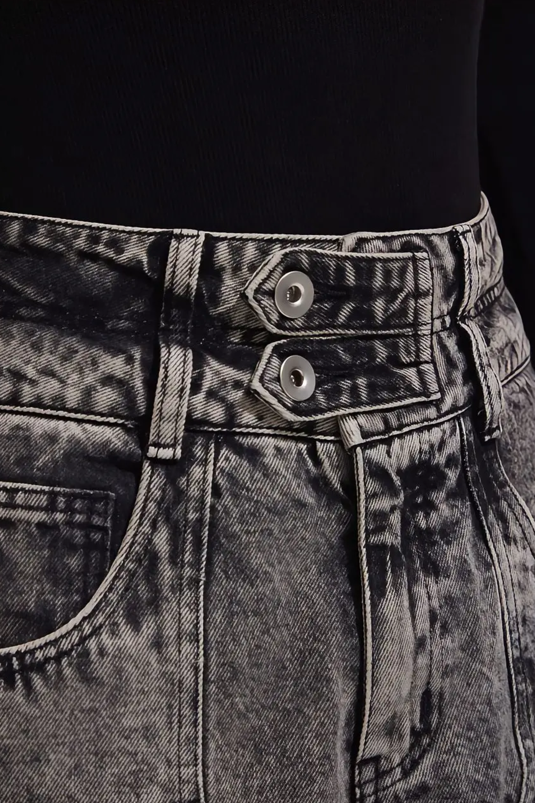 Washed Grey Wide Leg Jeans