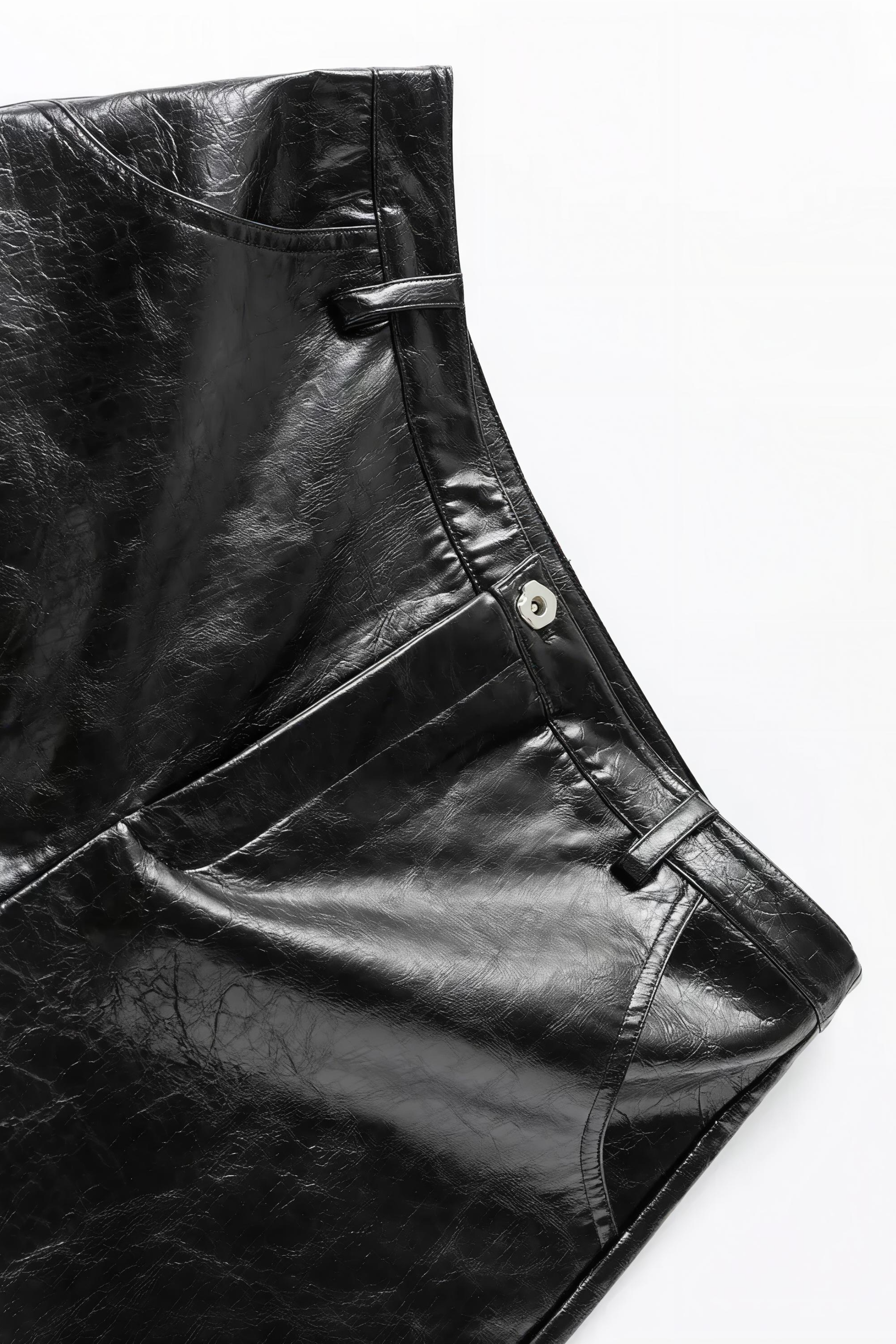 Radiant Pleat Leather Pants
