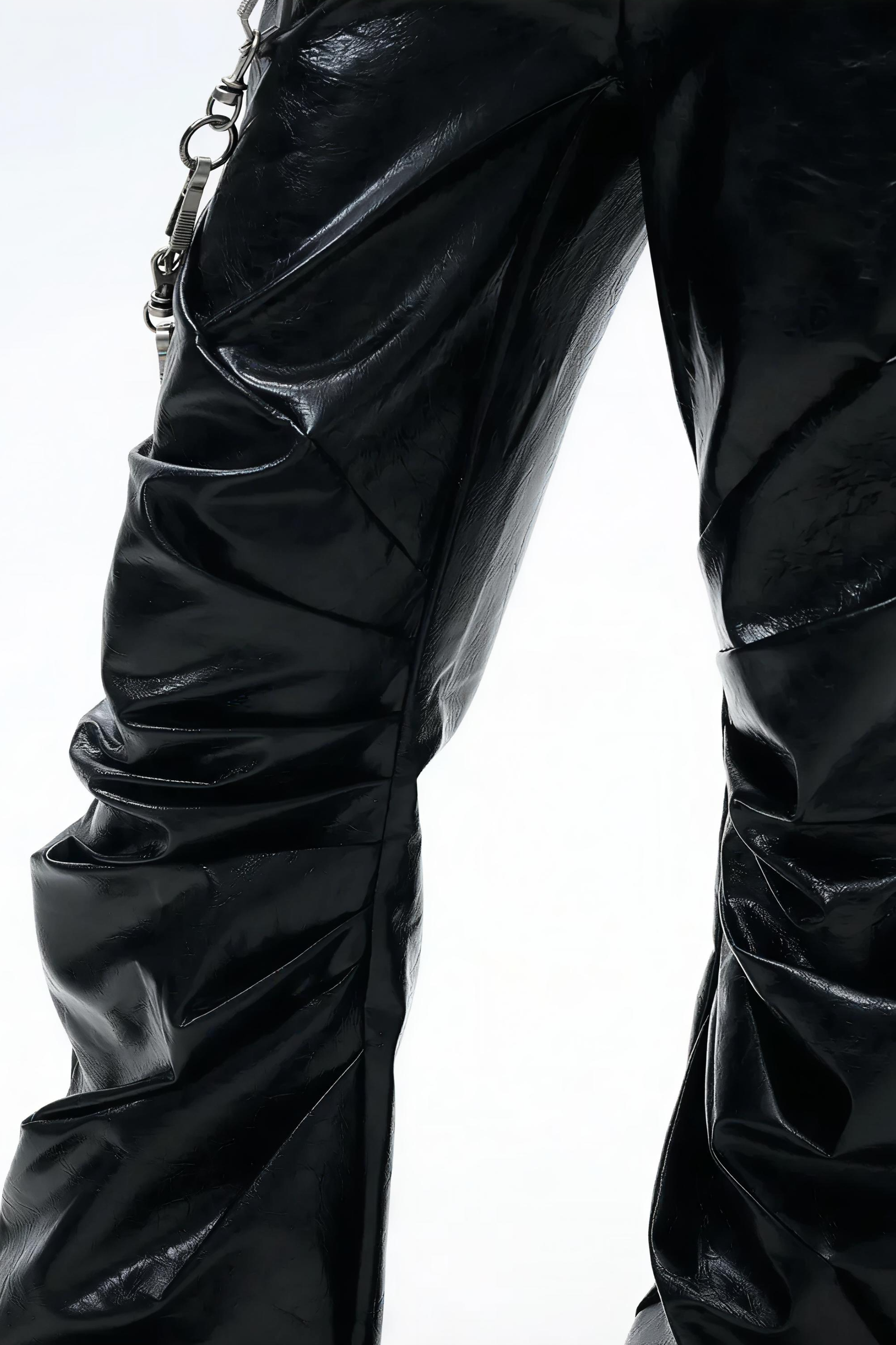 Radiant Pleat Leather Pants