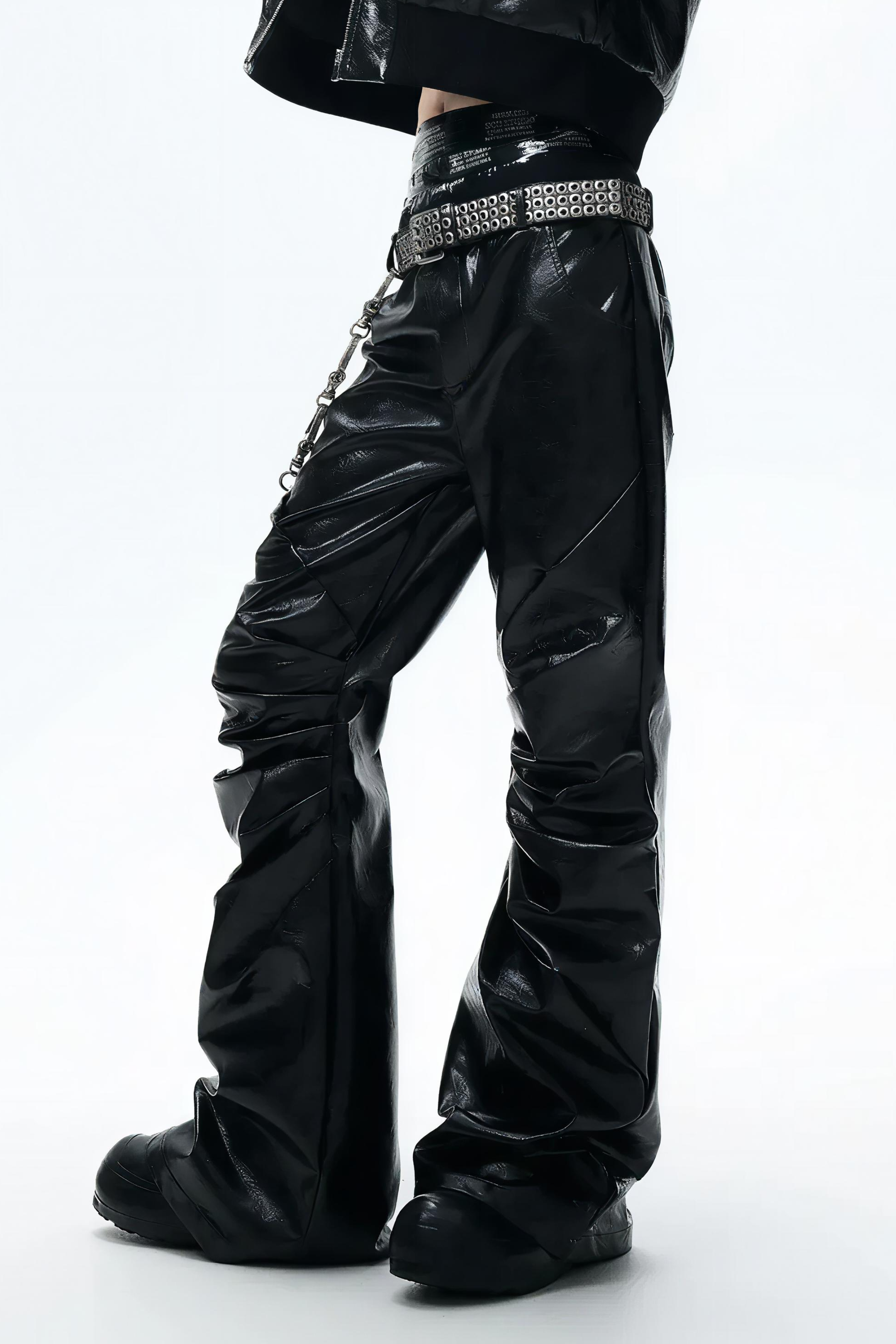 Radiant Pleat Leather Pants