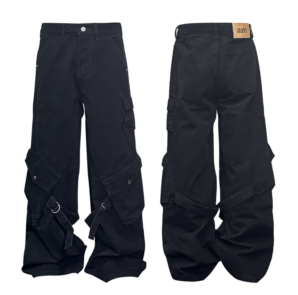 Black Strap Minimalist Workwear Pants