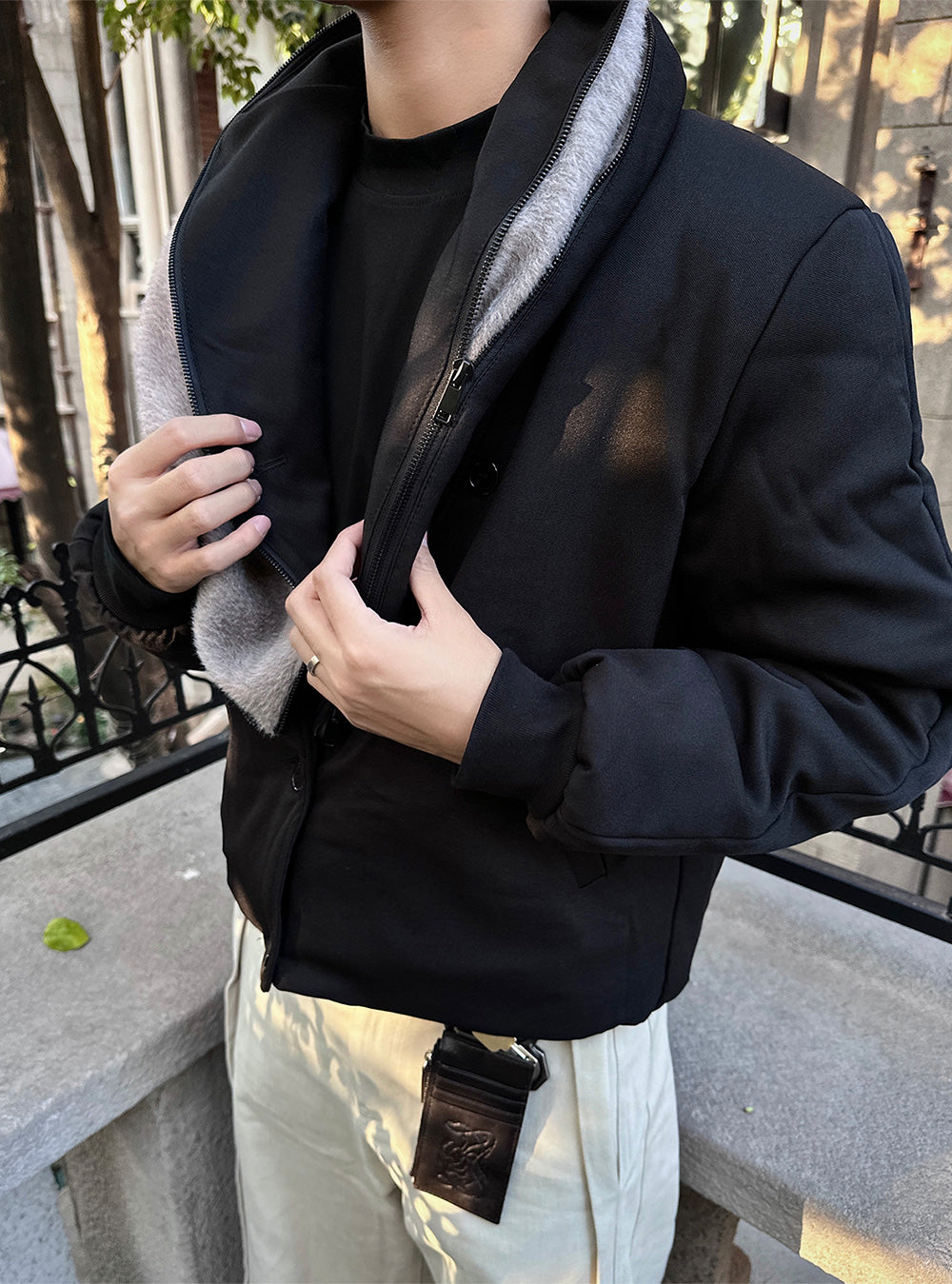 Luxury Fur Lapel Wool Jacket