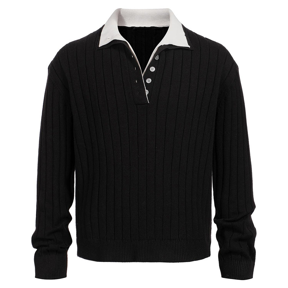 Dual Style Wool Blend Knit Pullover