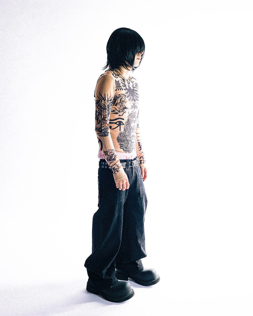 Grommet Row Baggy Jeans