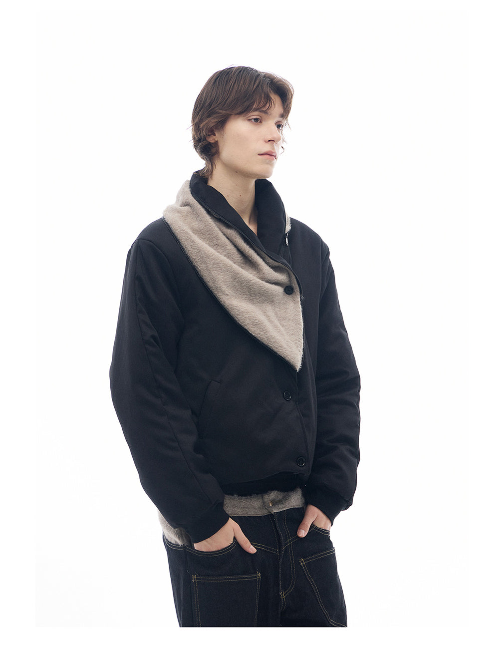 Luxury Fur Lapel Wool Jacket