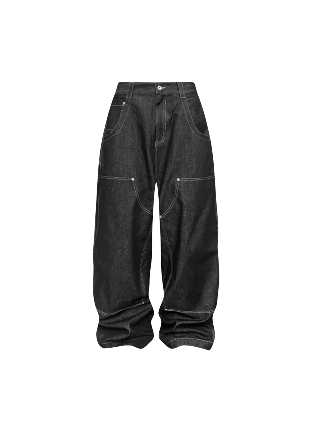 Large Pocket Straight Baggy Jeans