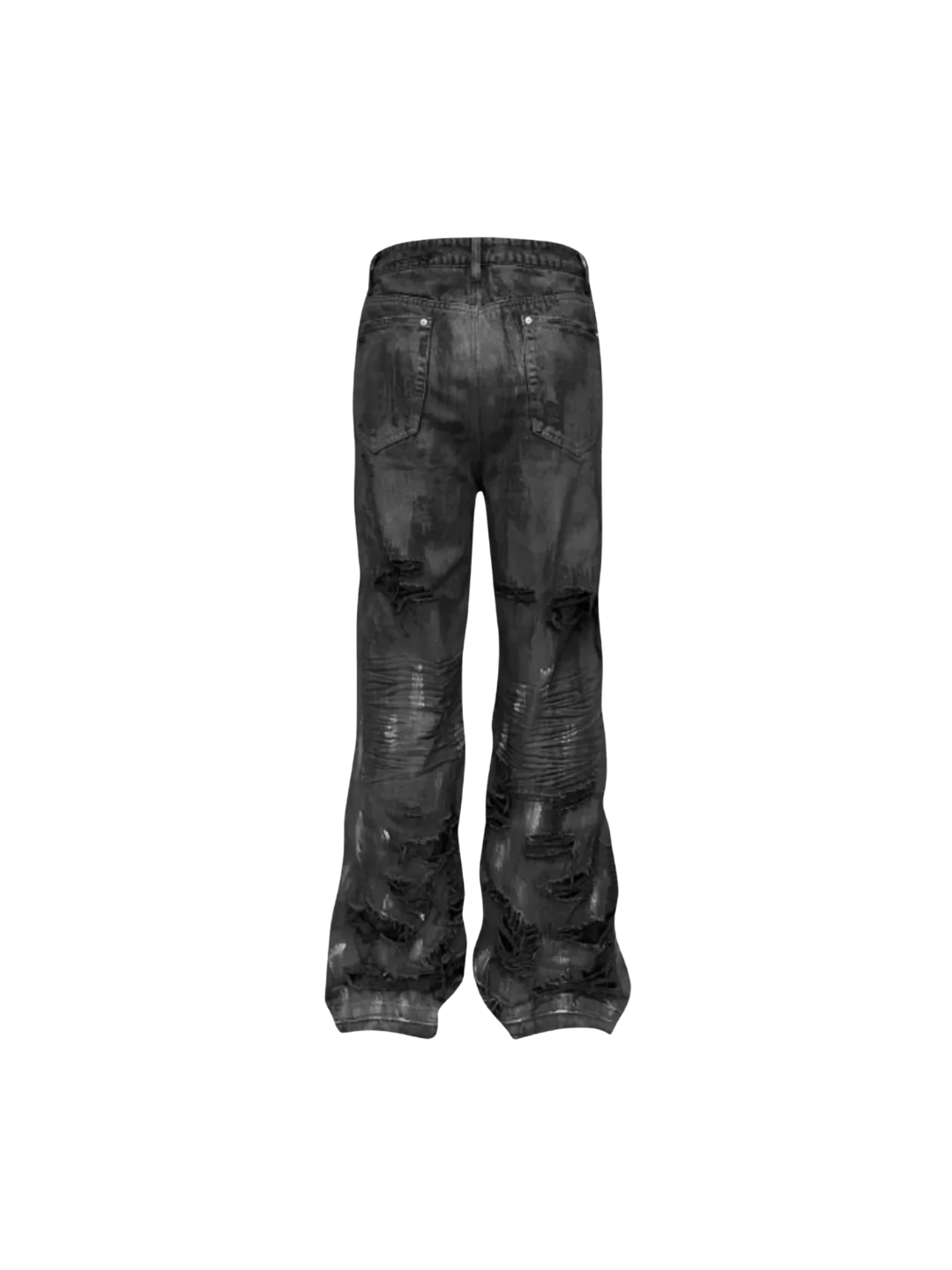 Hand Distressed Wide Leg Jeans