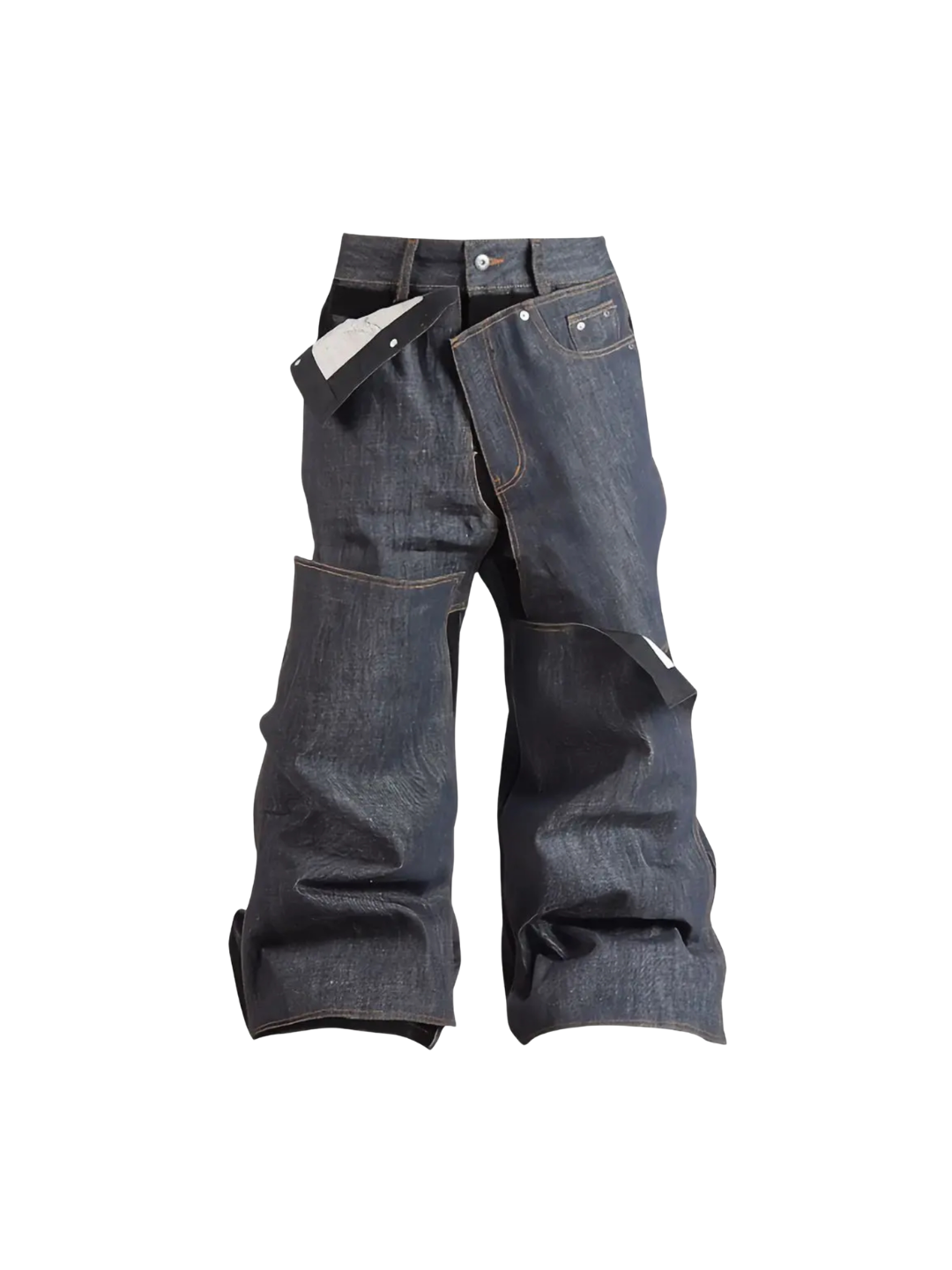 Peel Off Pant Piece Raw Unslaked Raw Cow Jeans in Original Color