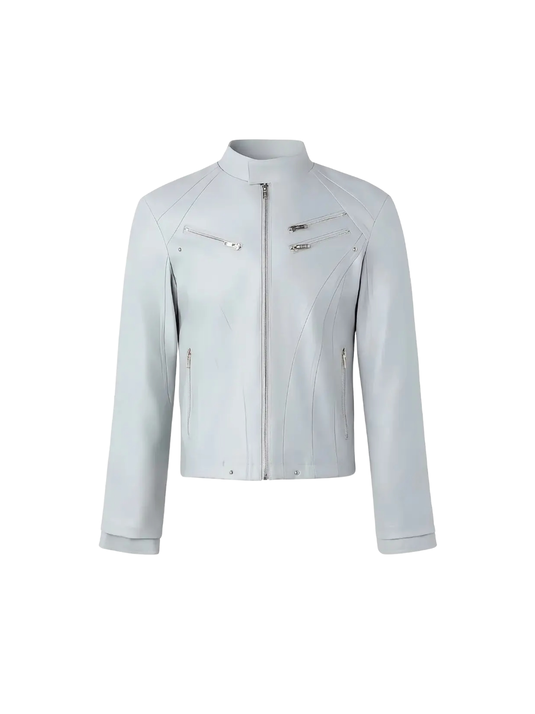 Sharp Zip Leather Jacket