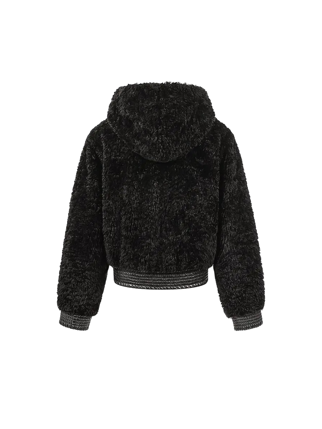 Faux Fur and Leather Hooded Jacket