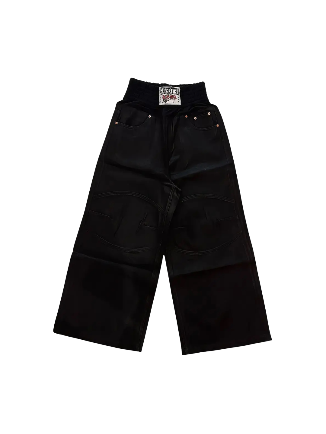 Asian Sexy Team Double Up Wax Baggy Jeans