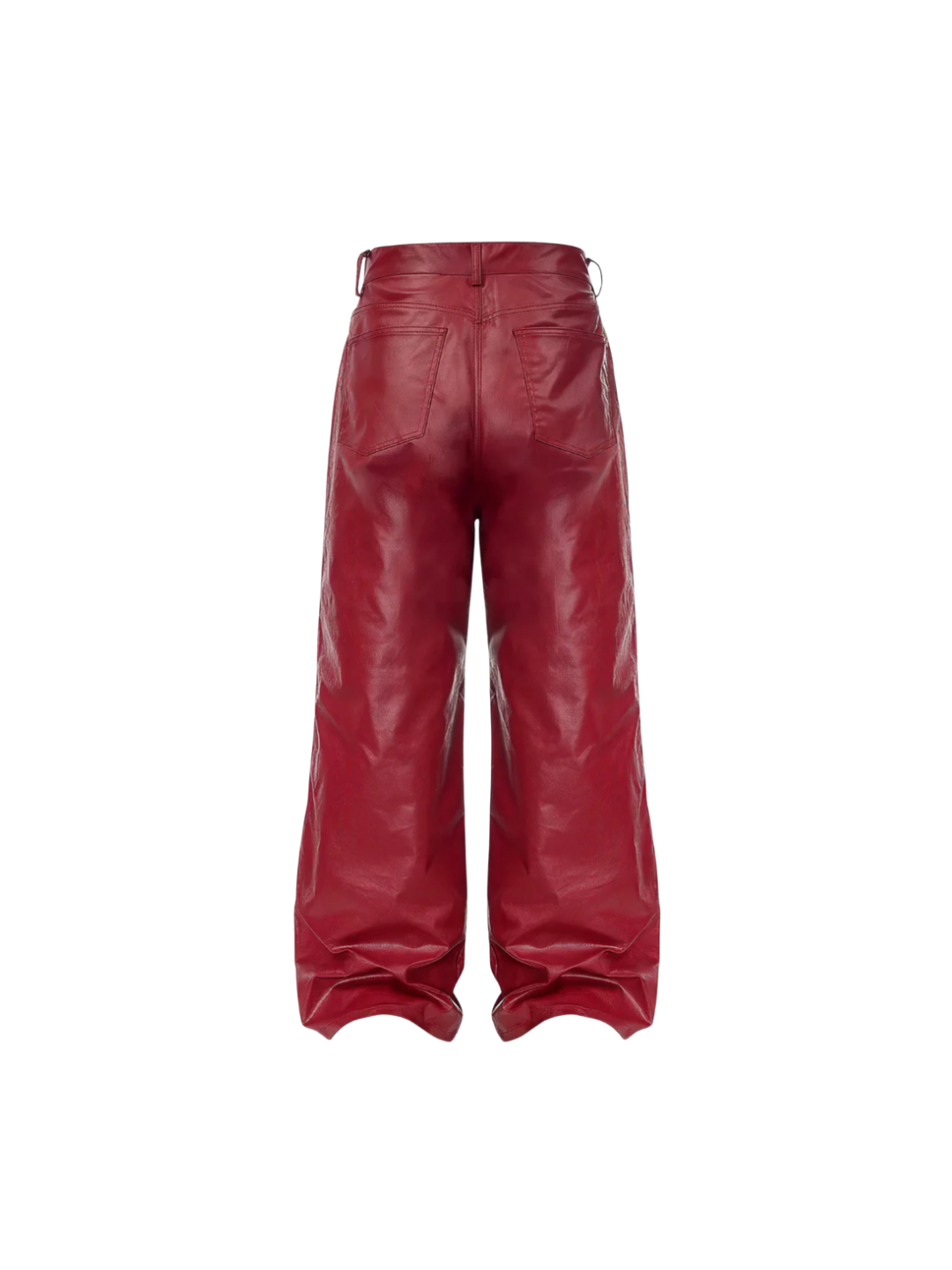 ЯЁD Liquid Metal Red Straight Leg Wax Pants