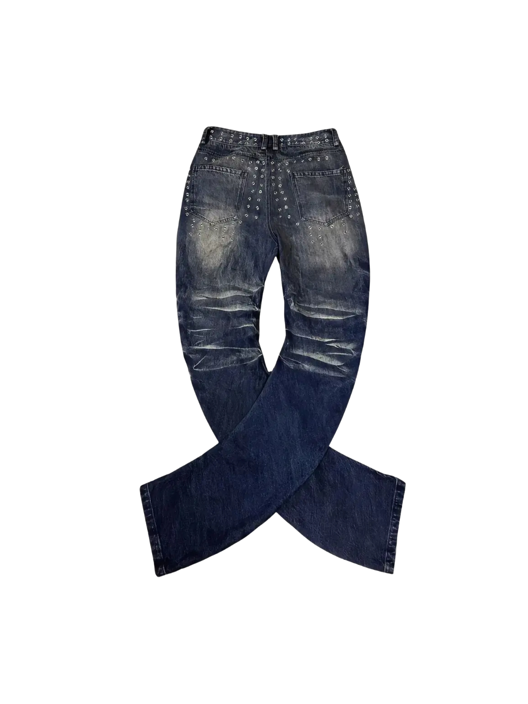 Ice Blue Acid Wash Studded Jeans