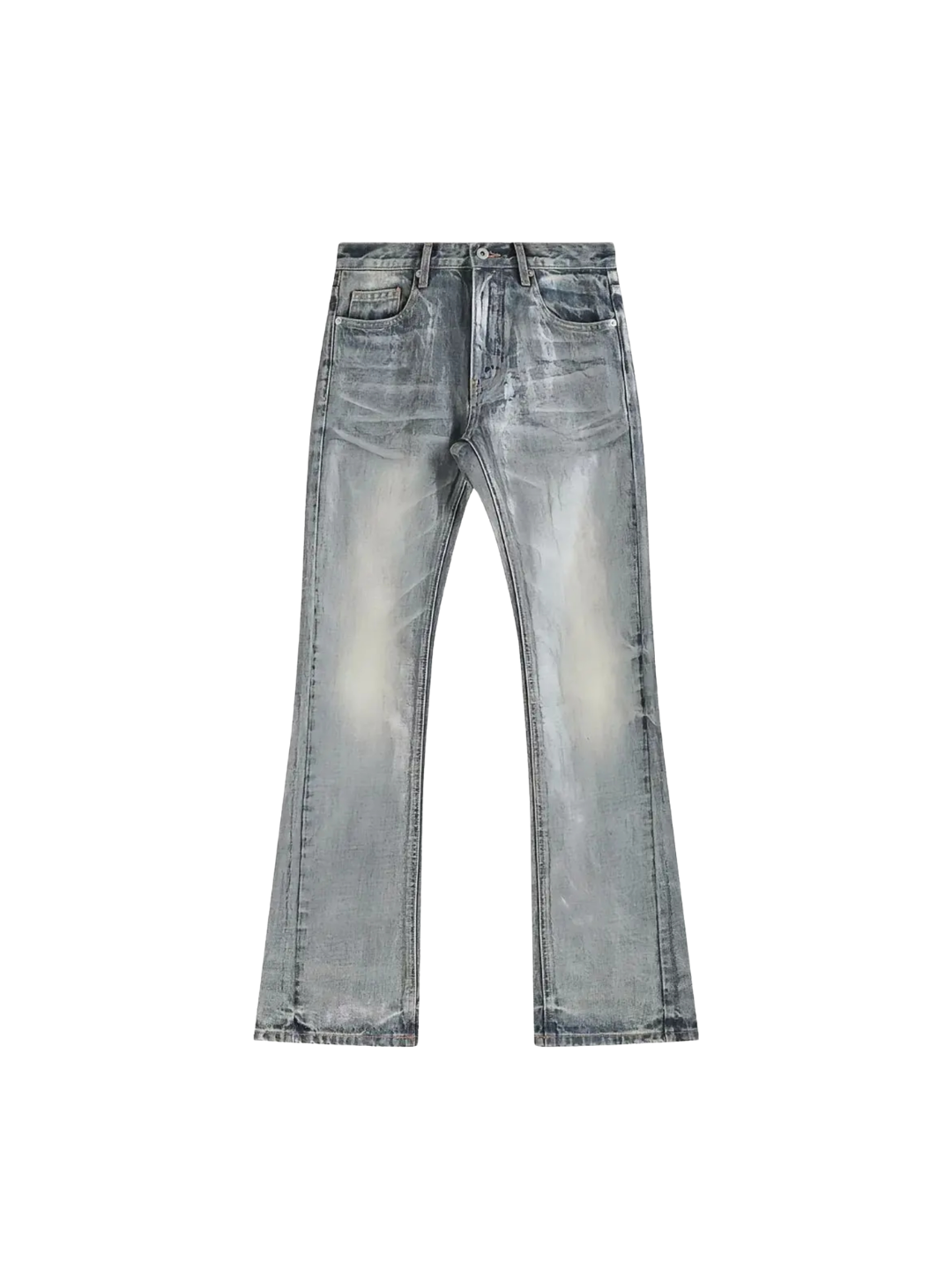 Ice Blue Cracked Coating Jeans