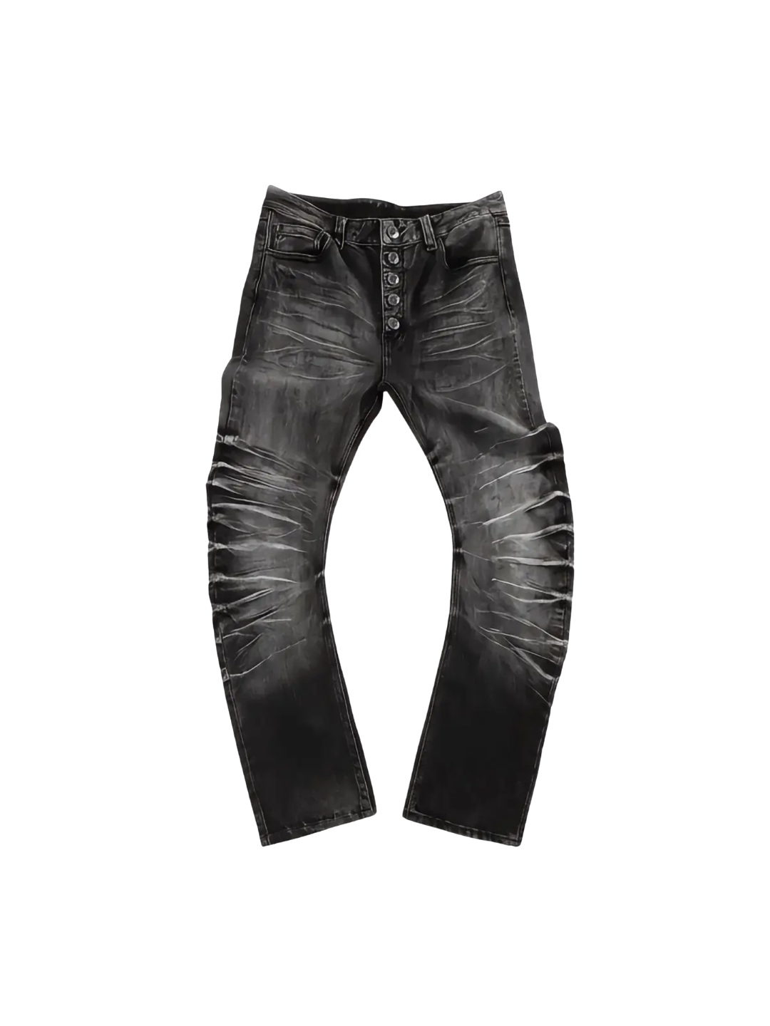 Ripple Cracked Super Long Denim Pants