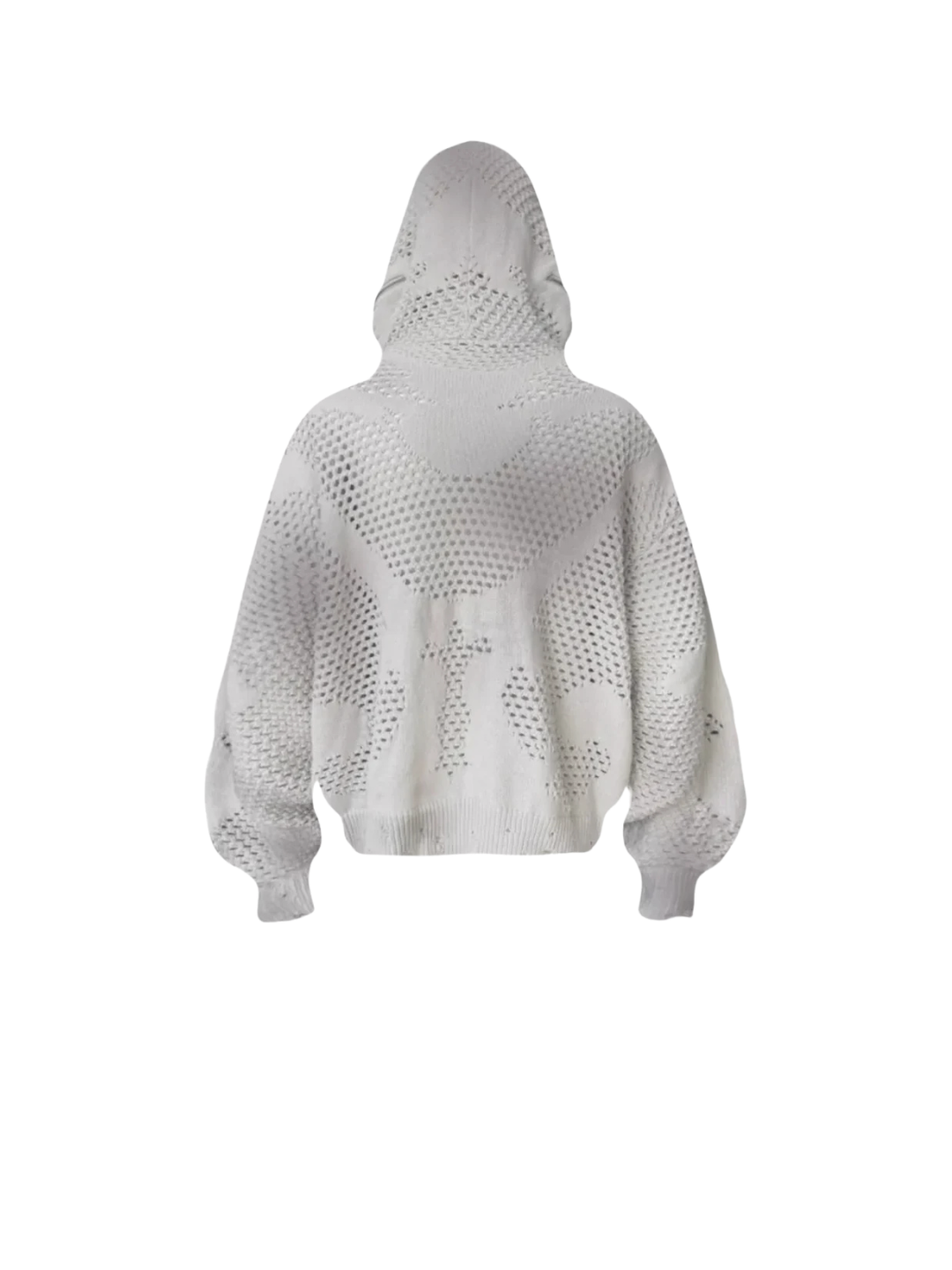 Dark Avant Garde Openwork Knit Hoodie