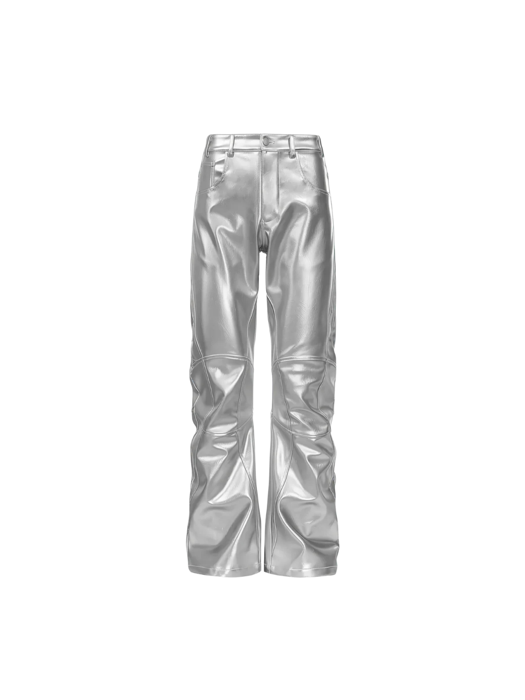 Silver Liquid Leather Pants