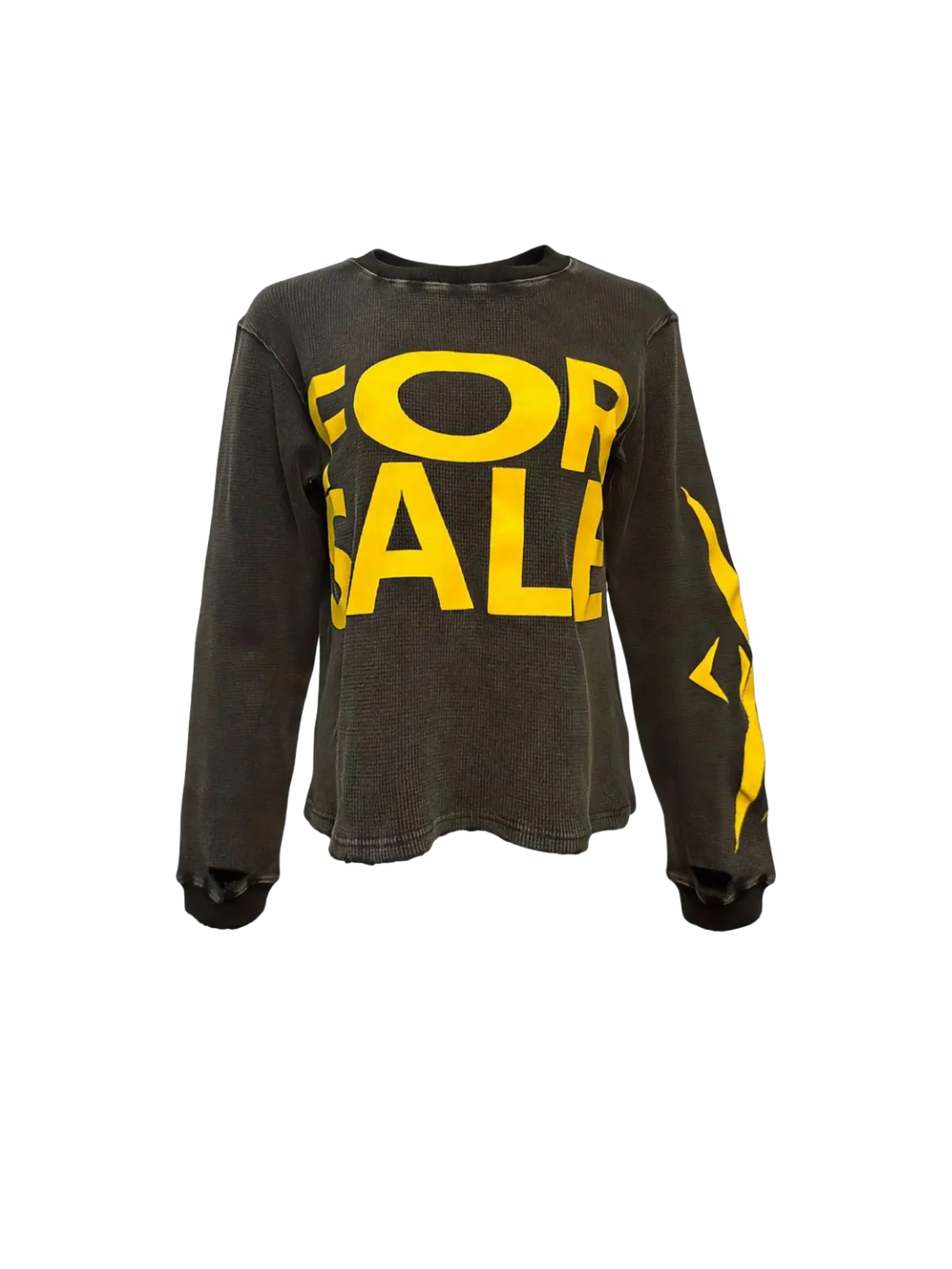 3MAN0N FORSALE Logo Waffle Distressed LS Tee