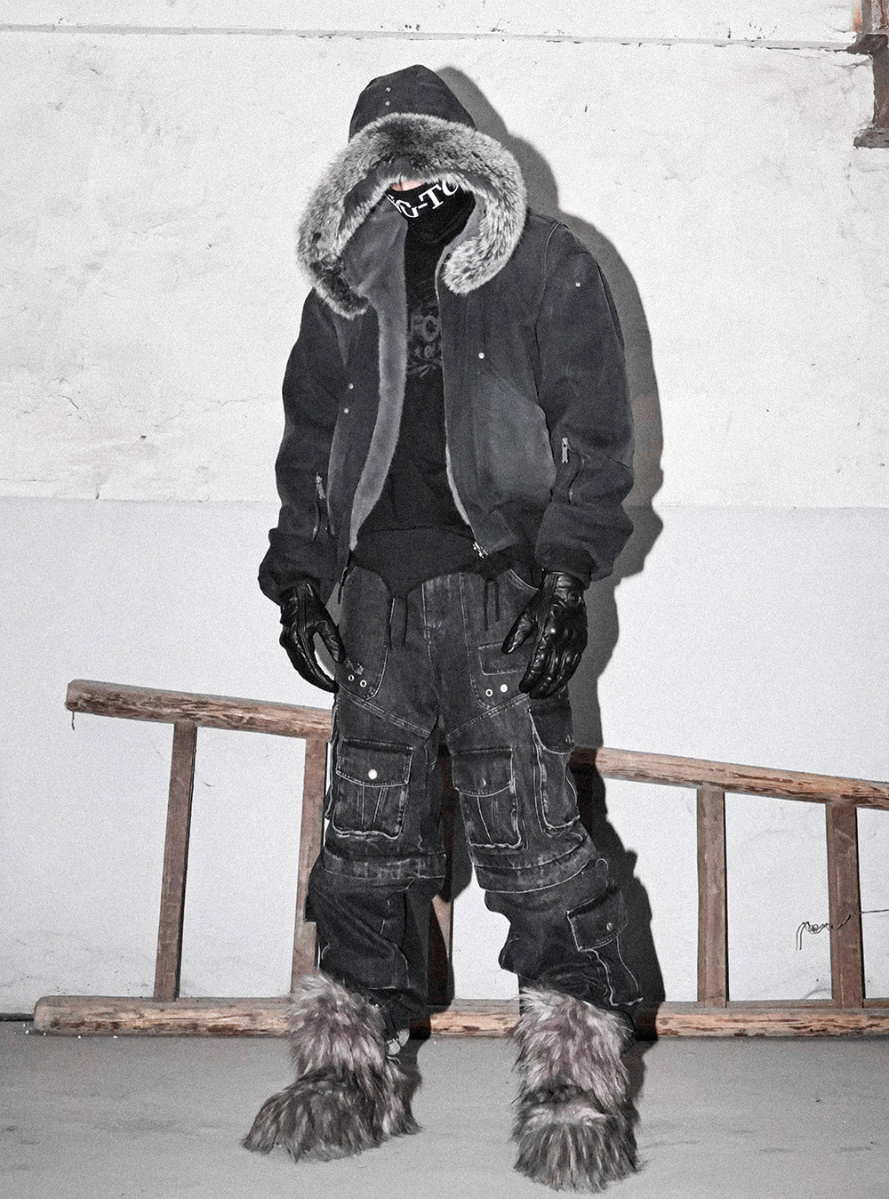 Dual Face Fur Collar Bomber