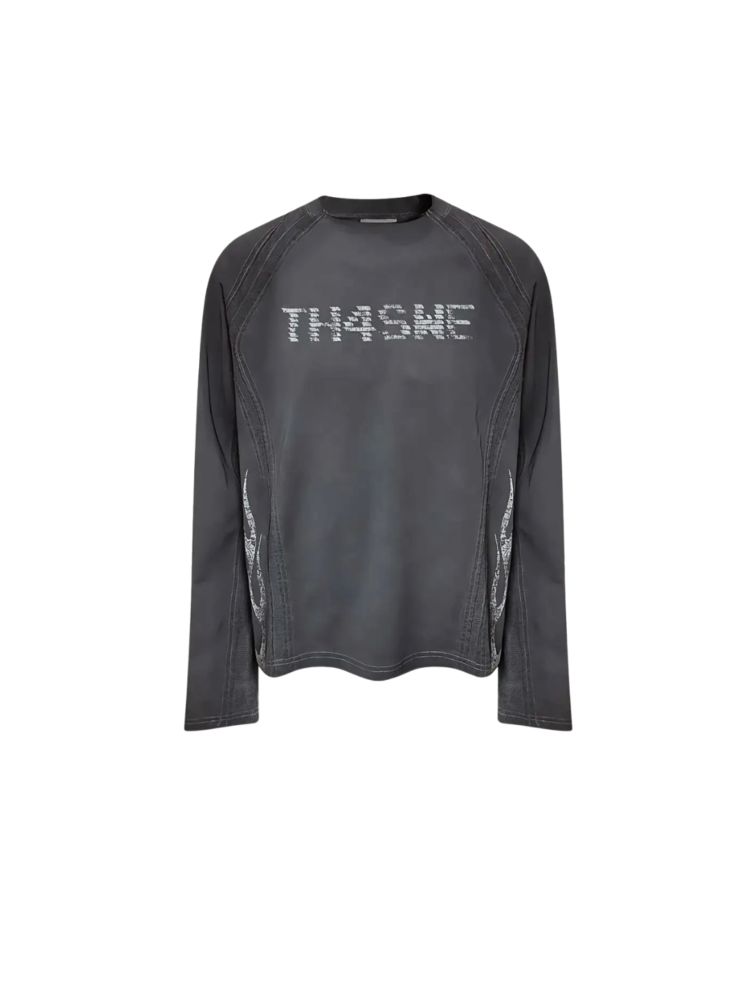 Cross Holy Flame Patchwork Waffle Long Sleeve T-shirt
