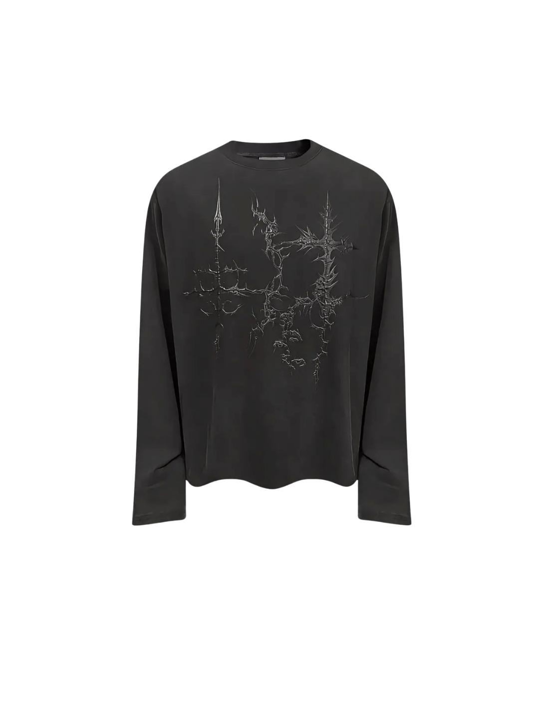 Thorny Sculpted Wash Perforated Long Sleeved T-shirt