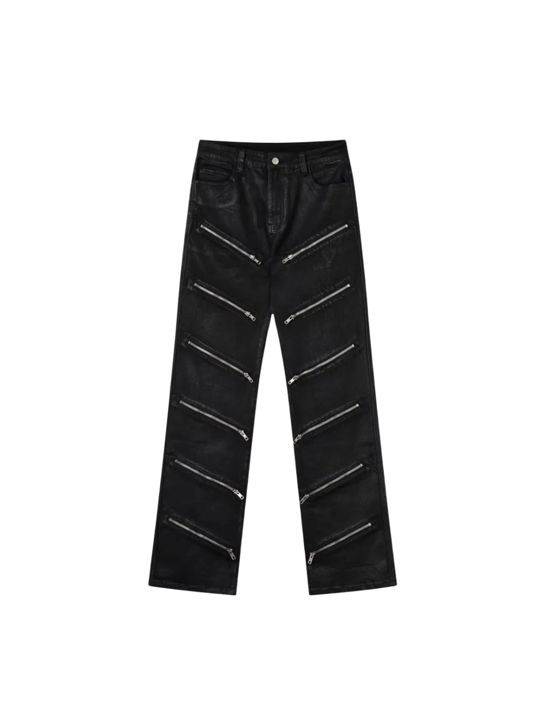 Multi Zipper Wax Pants