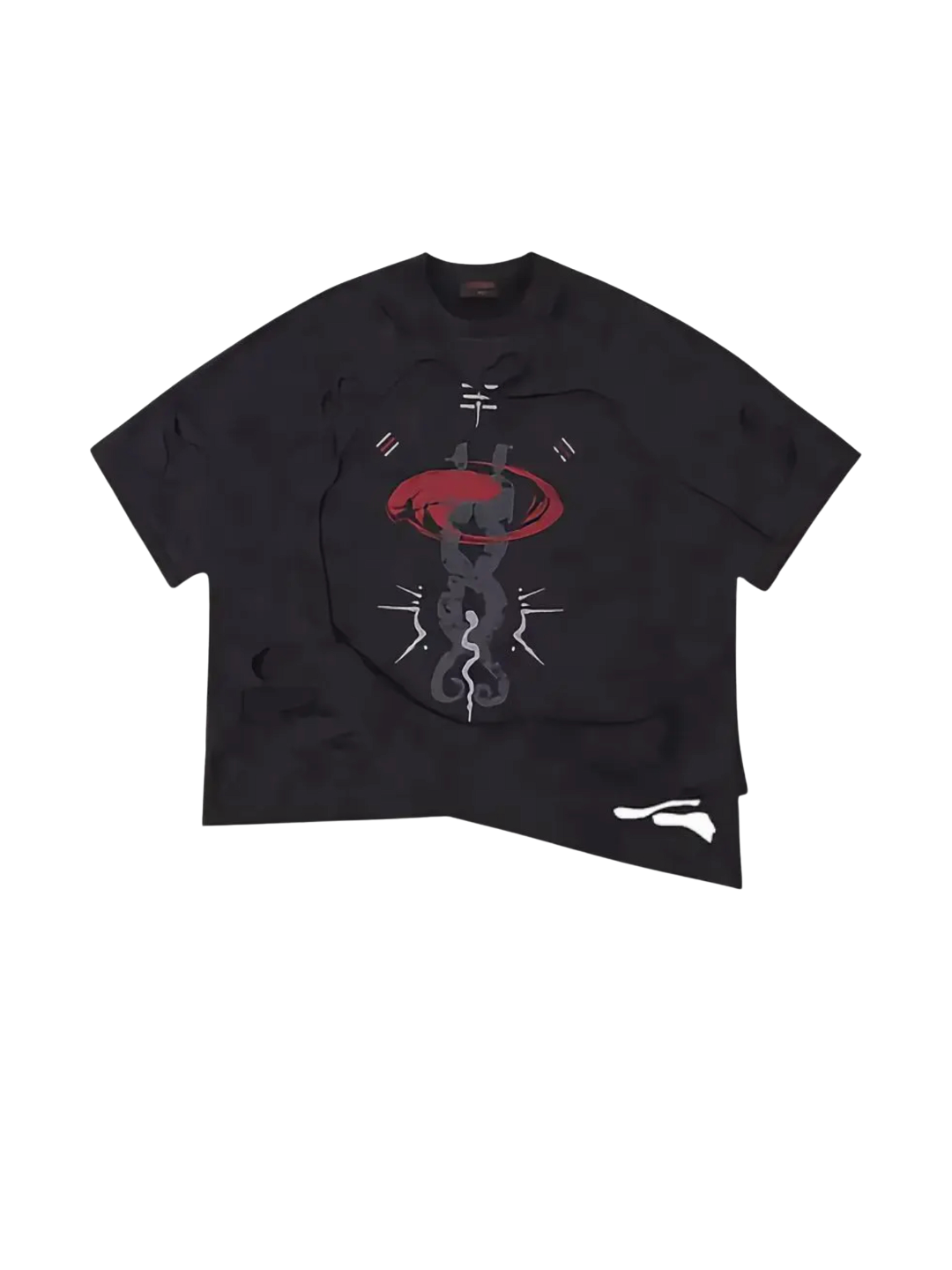 Double Layer Distressed Mythology Print T-Shirt