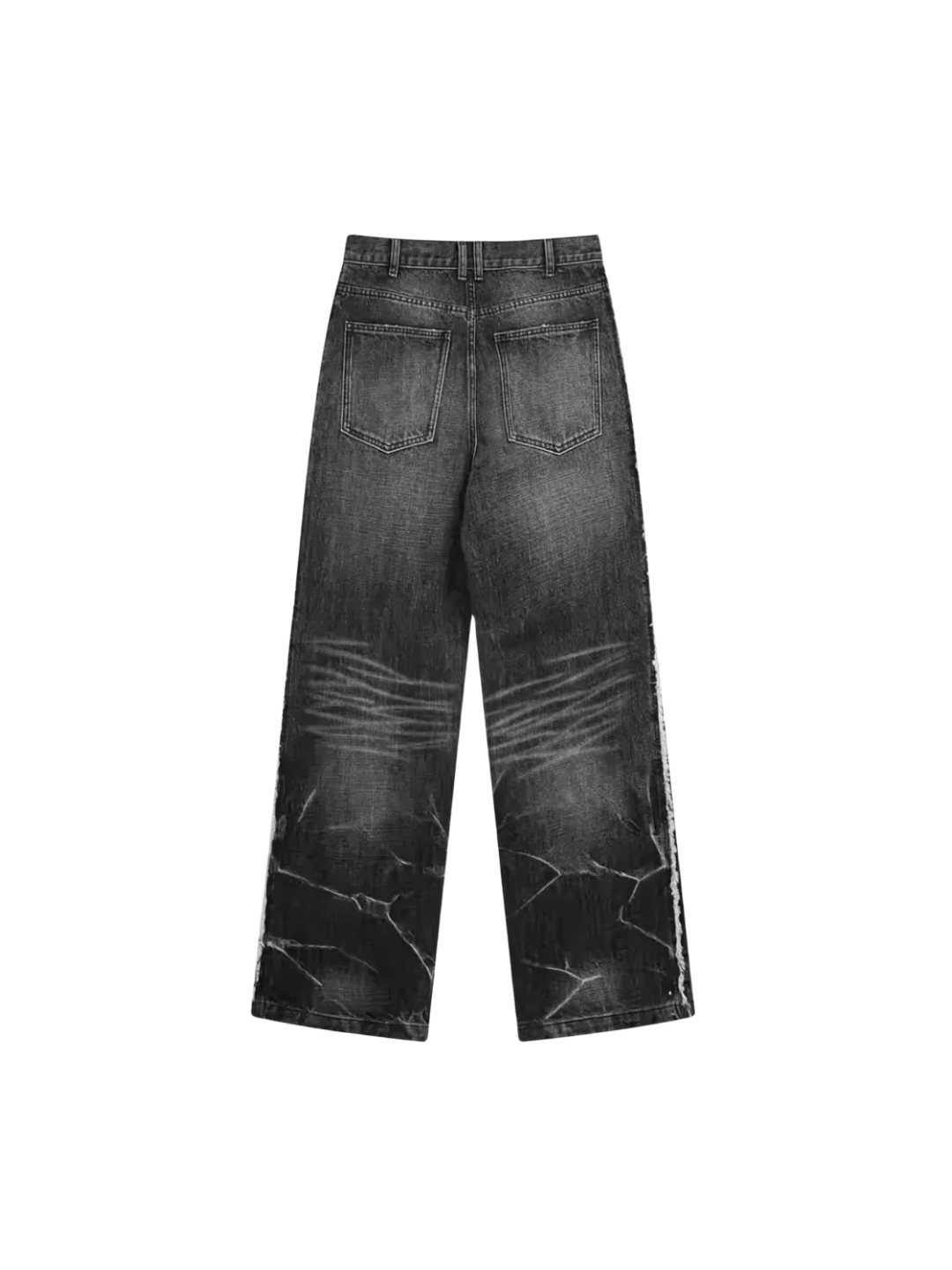 Lightning Washed Frayed Hem Jeans