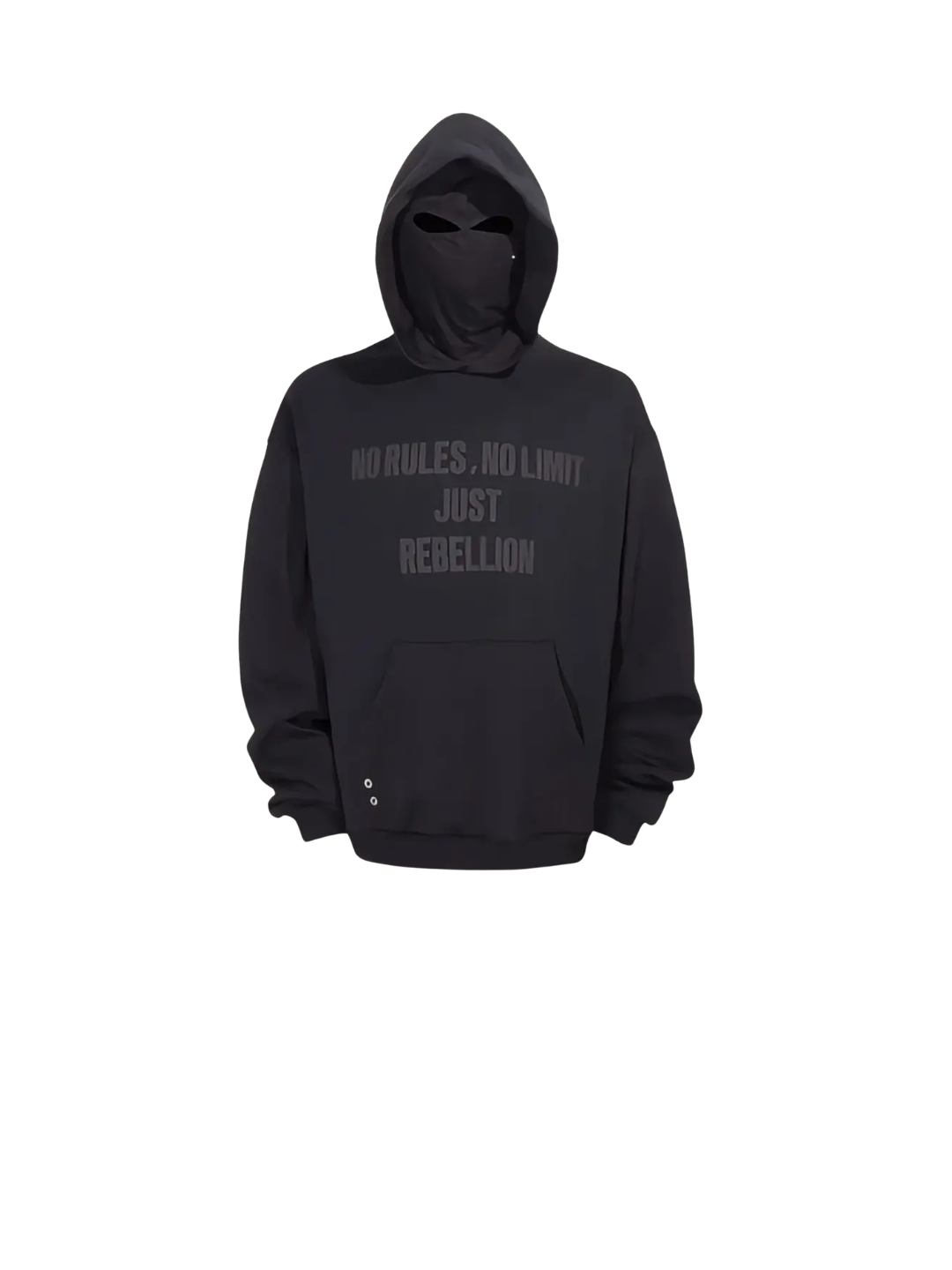 Embroidered Slogan Mask Oversized Hoodie