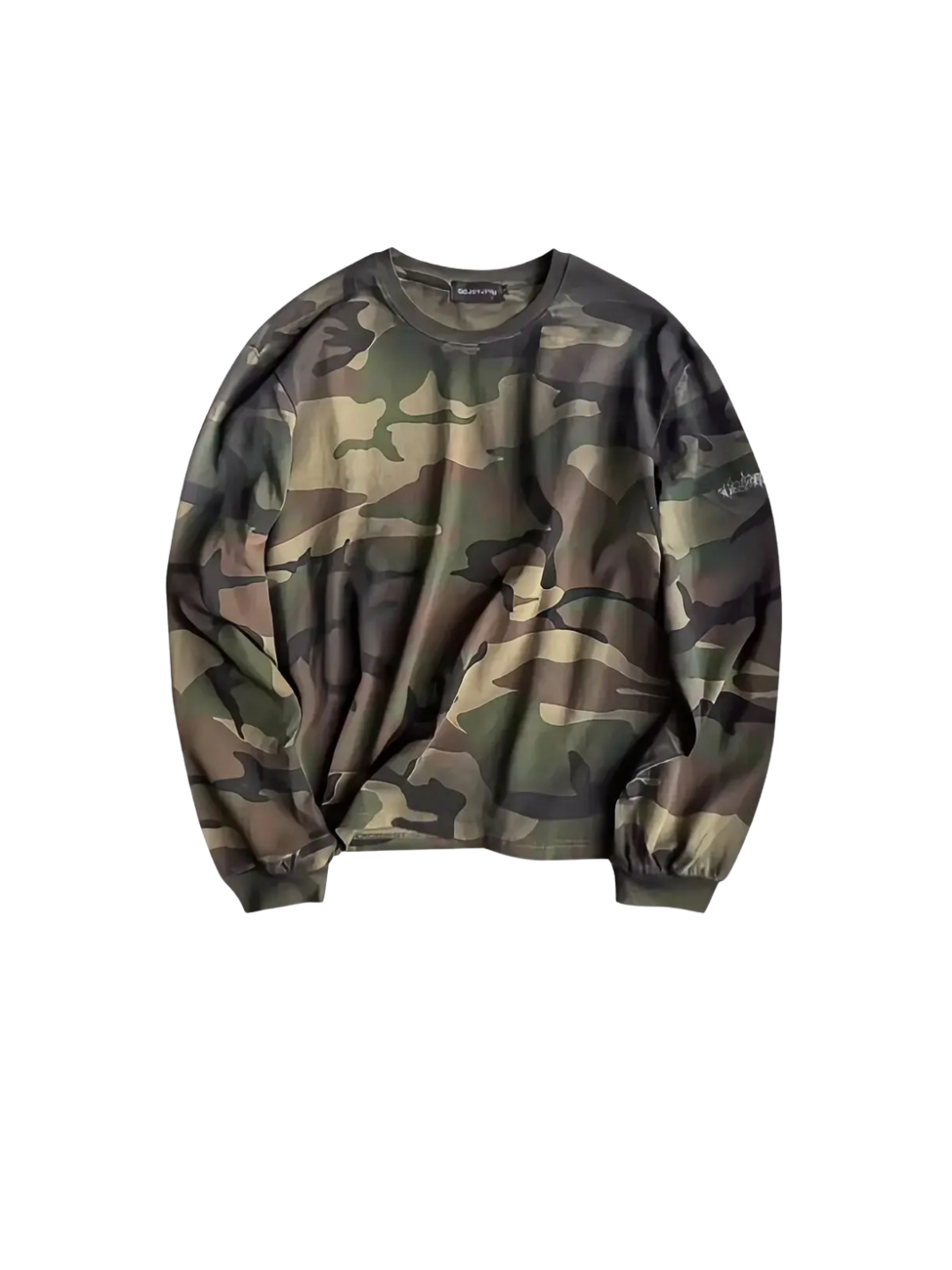 Camo Sprayed Dirty Wash Long Sleeve Boxy Tee