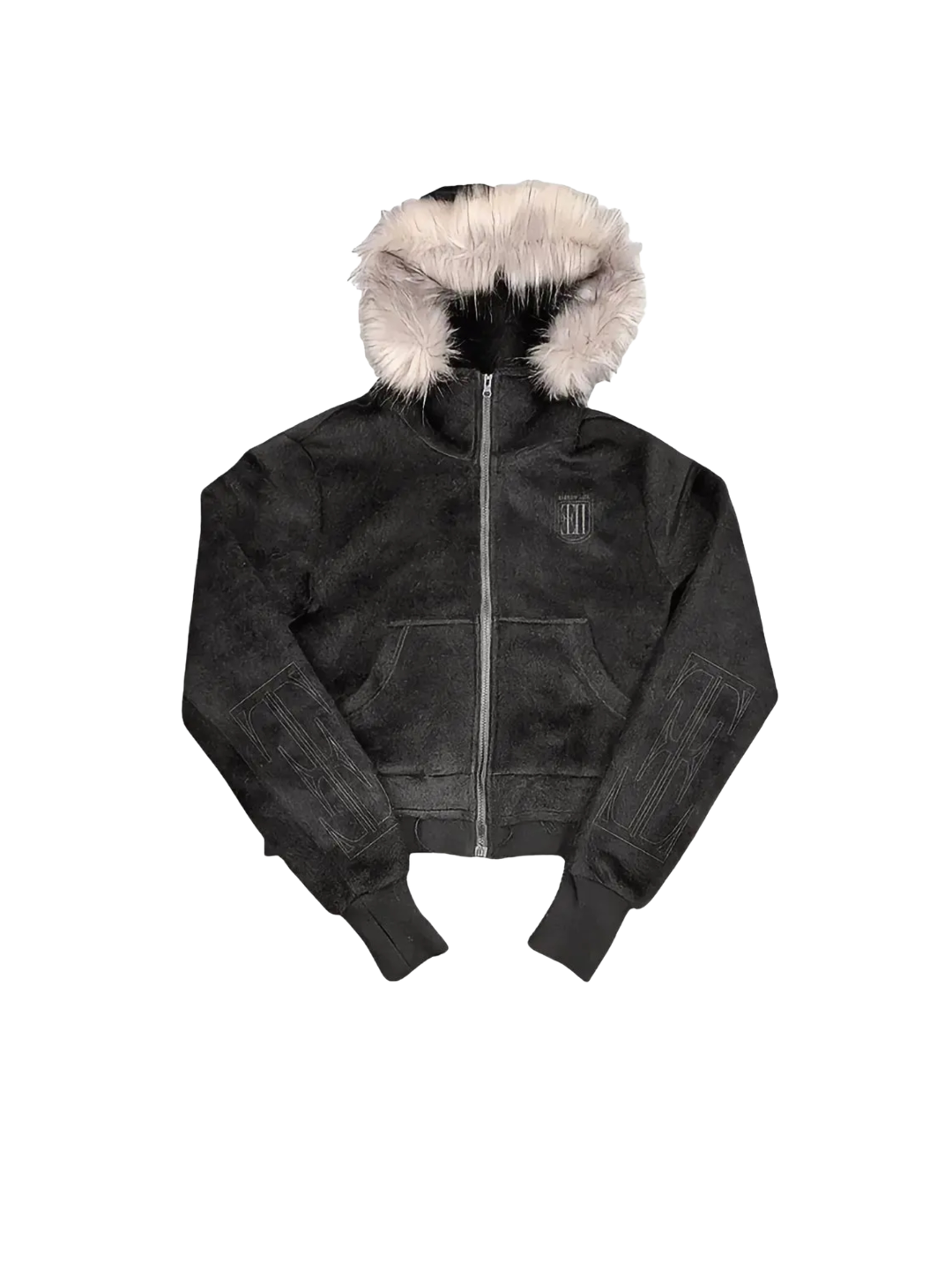 Cross Coffin Fur Hoodie
