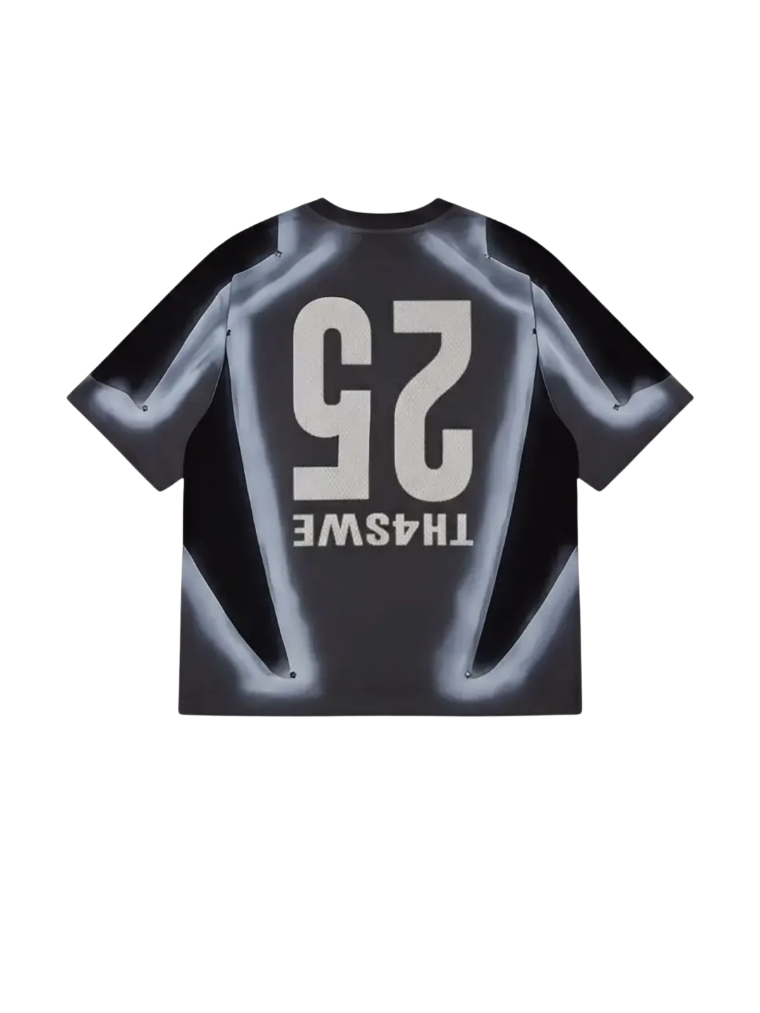 Thorn Pattern Dirty Art Studded Jersey T-shirt