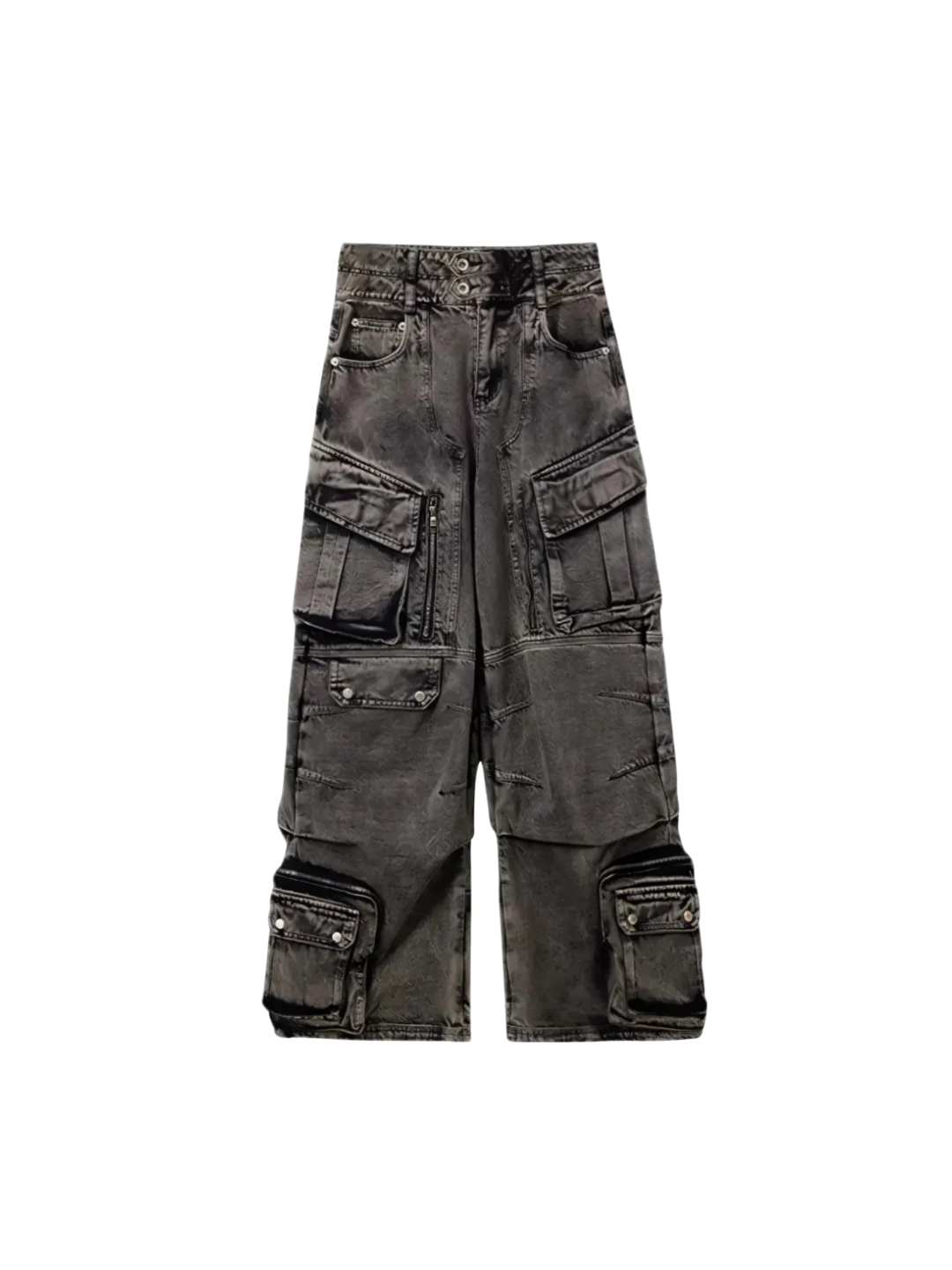 Washed Grey Wide Leg Jeans