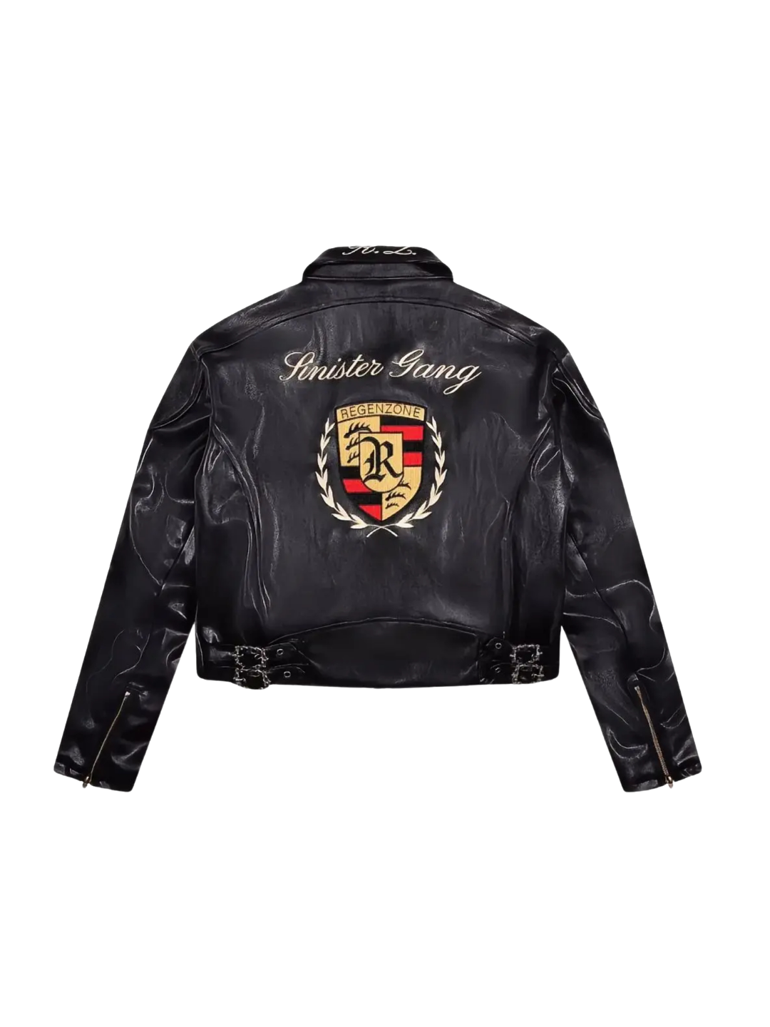 Racing Embroidered Quilted Leather Jacket